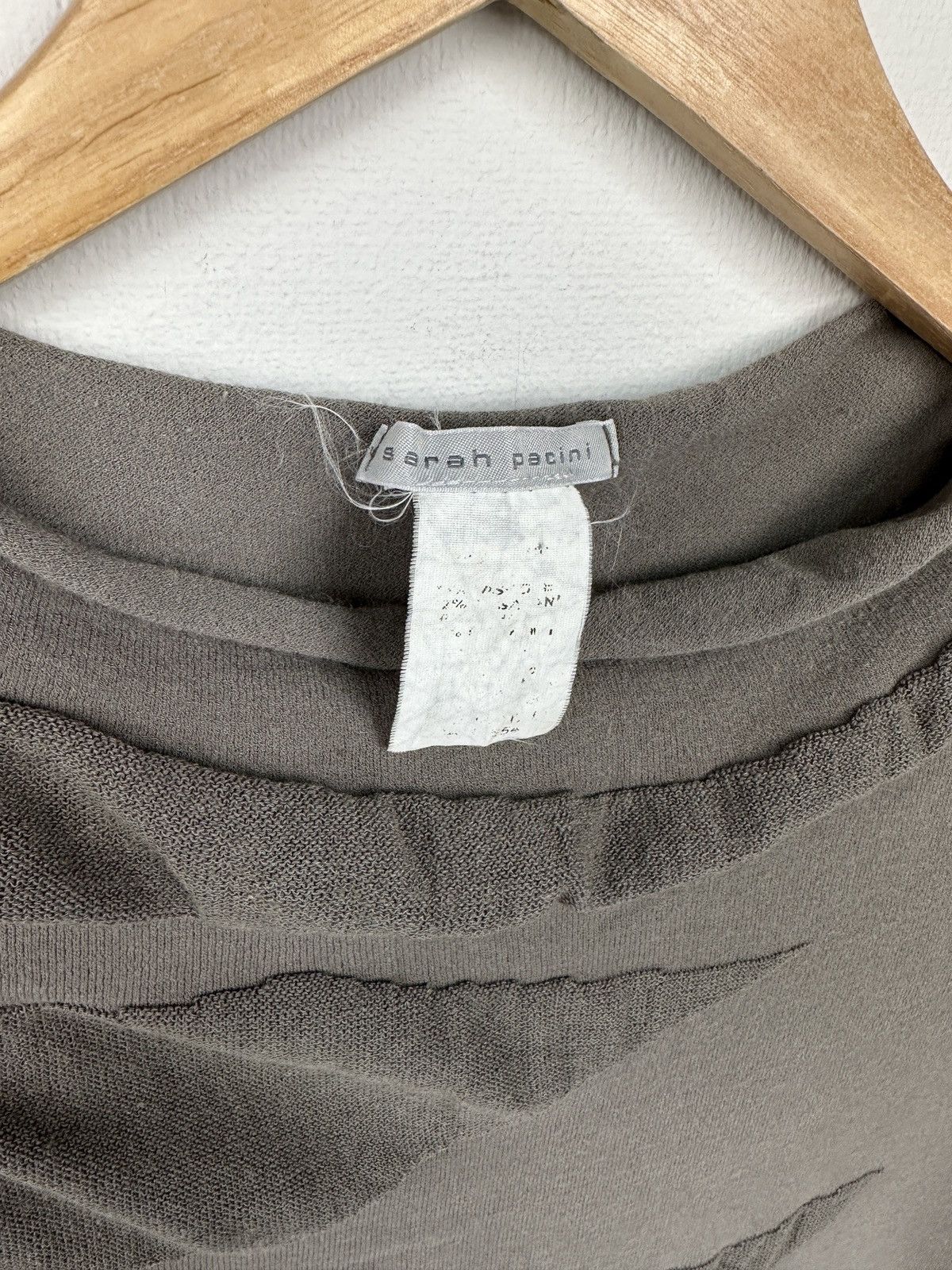 Sarah Pacini SARAH PACINI Grey Taupe Sleeveless Midi Dress Mesh Detail Size S / US 4 / IT 40 - 5 Thumbnail