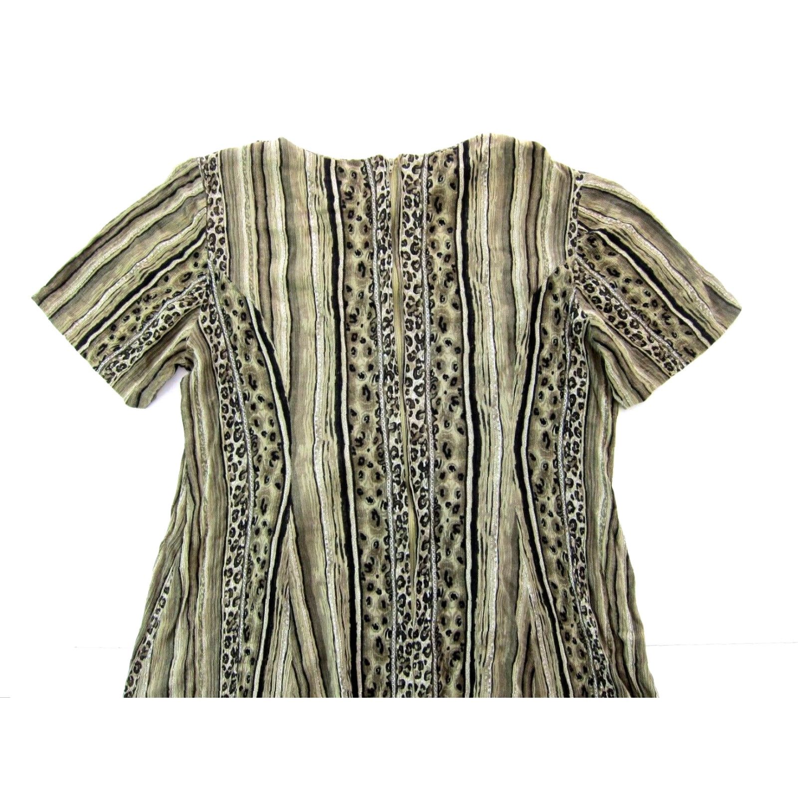 Vintage VINTAGE Fashion Bug Shirt Dress 16 Green Snake Print Short Sleeve Maxi Dress Size 38" / US 16 / IT 52 - 5 Thumbnail