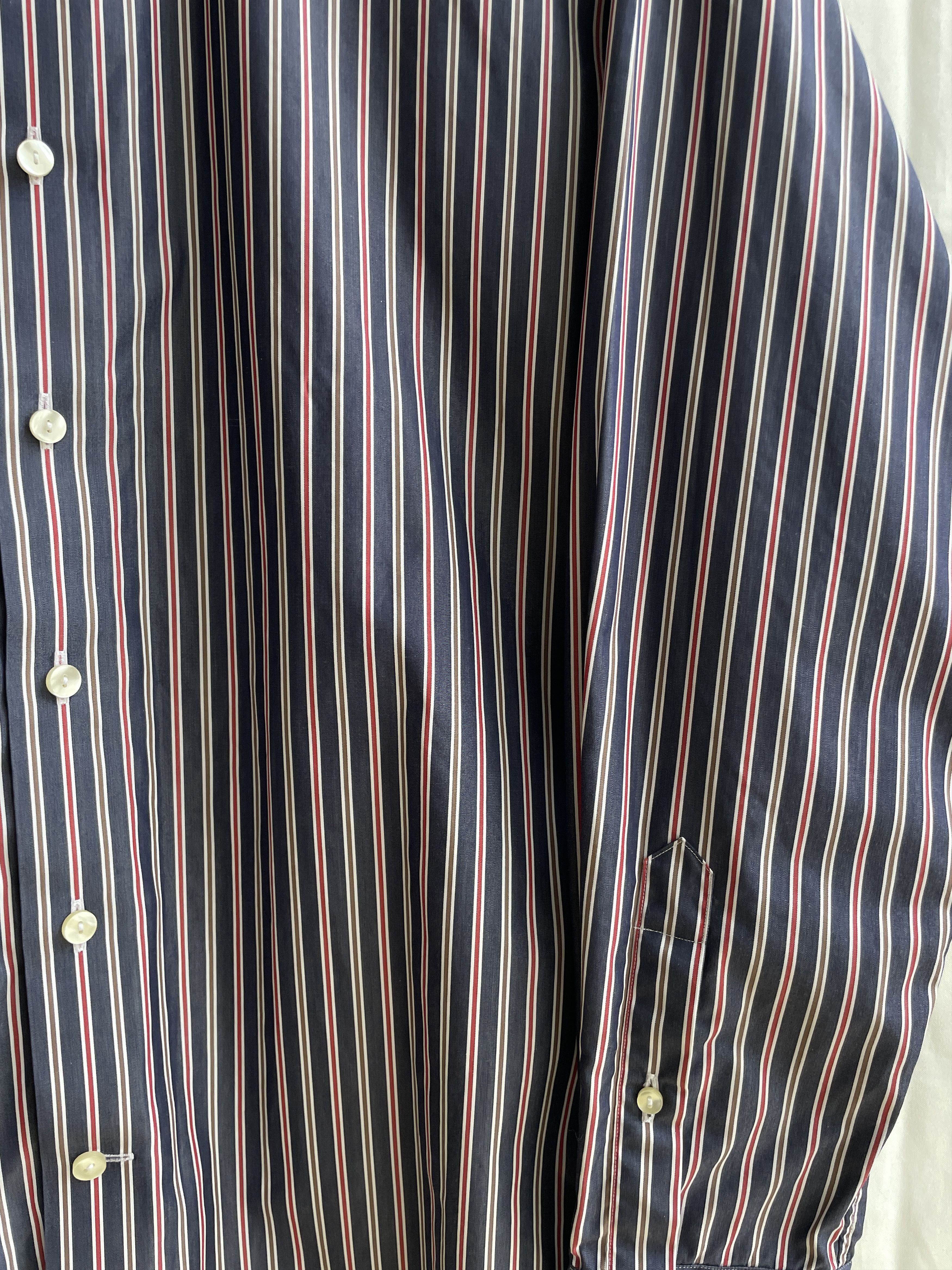 Eton Eton Ganghester Navy Striped Dress Shirt Size 43 Size 46R - 6 Thumbnail
