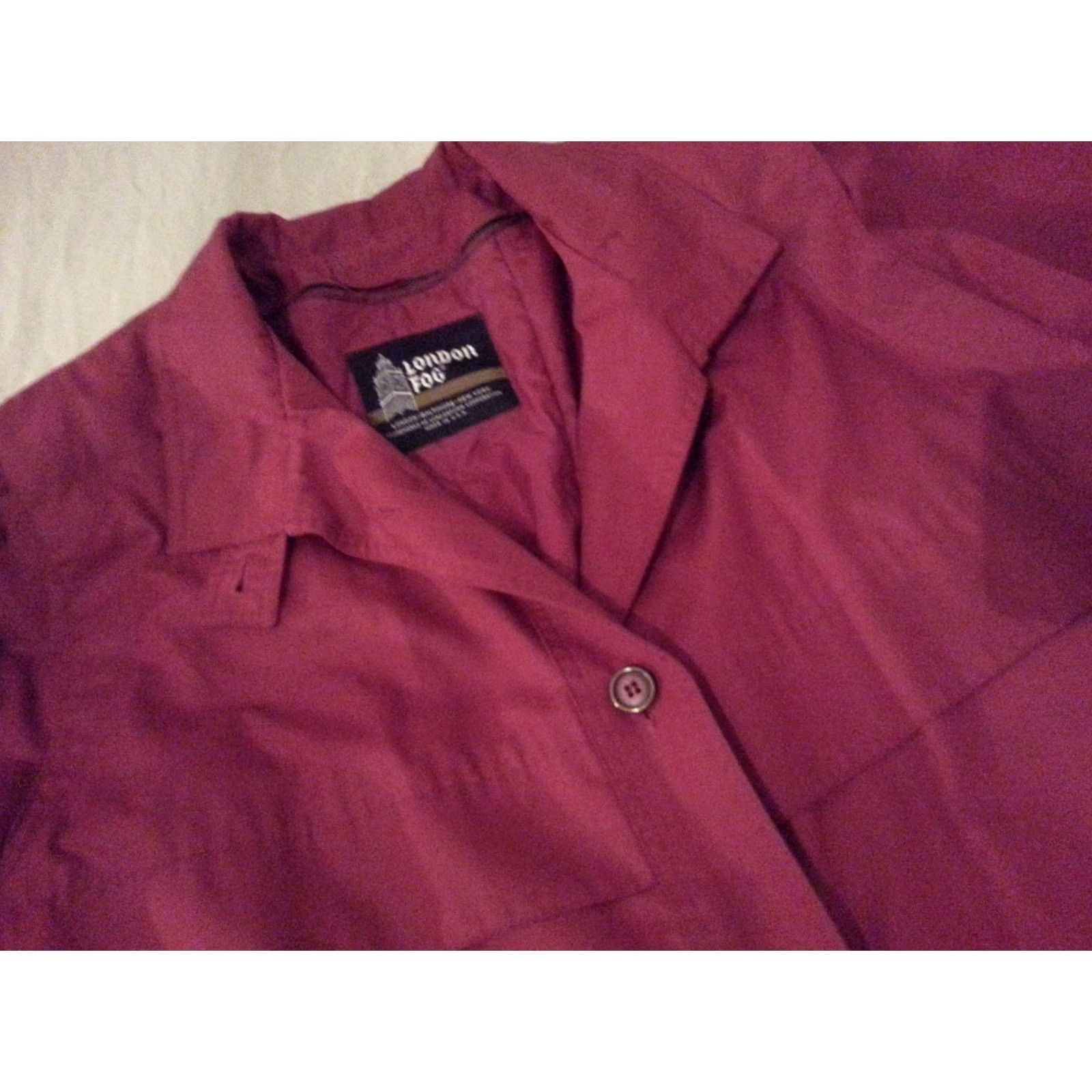 London Fog Womens London Fog Trench Coat Jacket Petite Red Size XL / US 12-14 / IT 48-50 - 5 Thumbnail