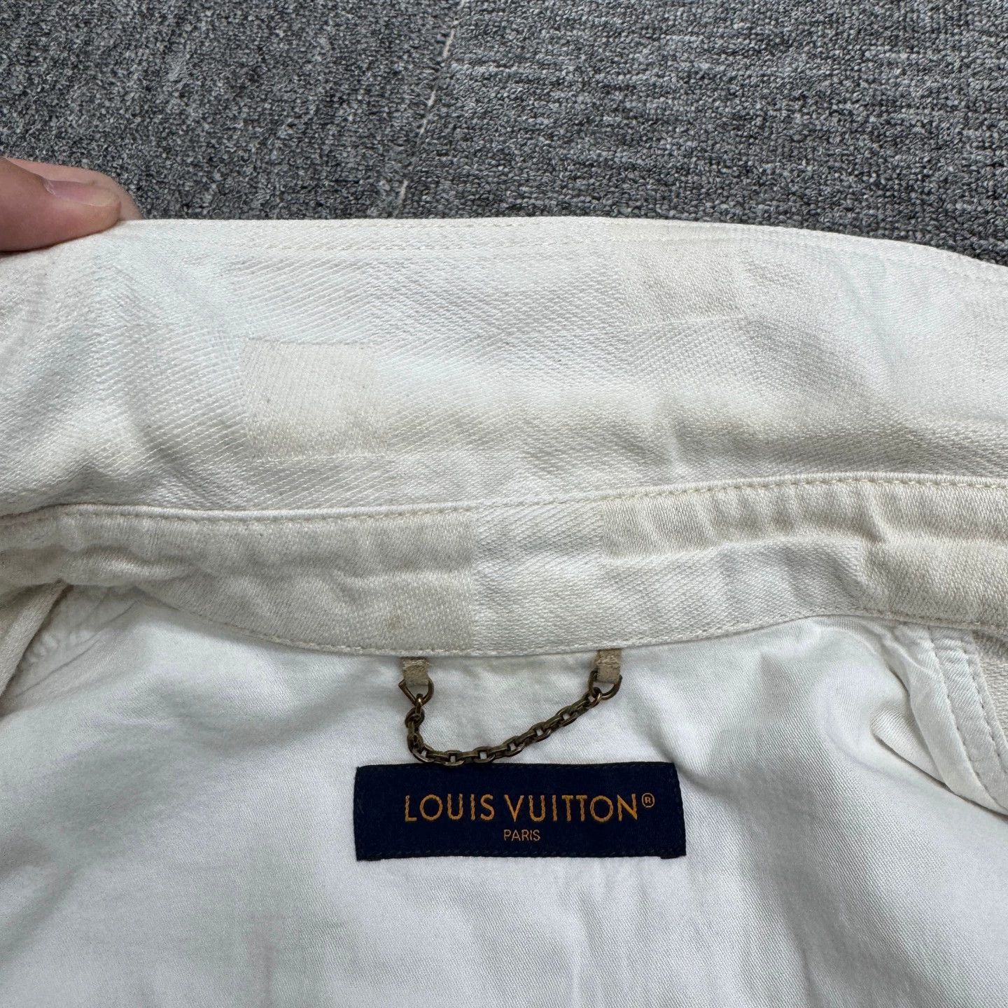 Louis Vuitton LV Damier Denim Yellow Collar Short Sleeve Tee M Size US M / EU 48-50 / 2 - 3 Thumbnail