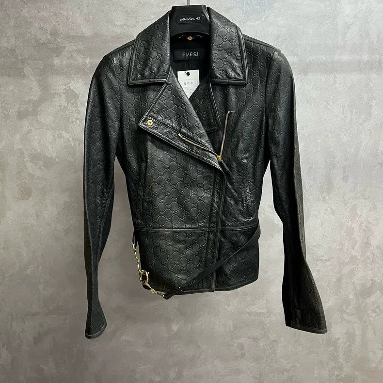 Gucci Gucci Black GG pattern embossed leather jacket 2504-Nextarr Size US XS / EU 42 / 0 - 1 Thumbnail