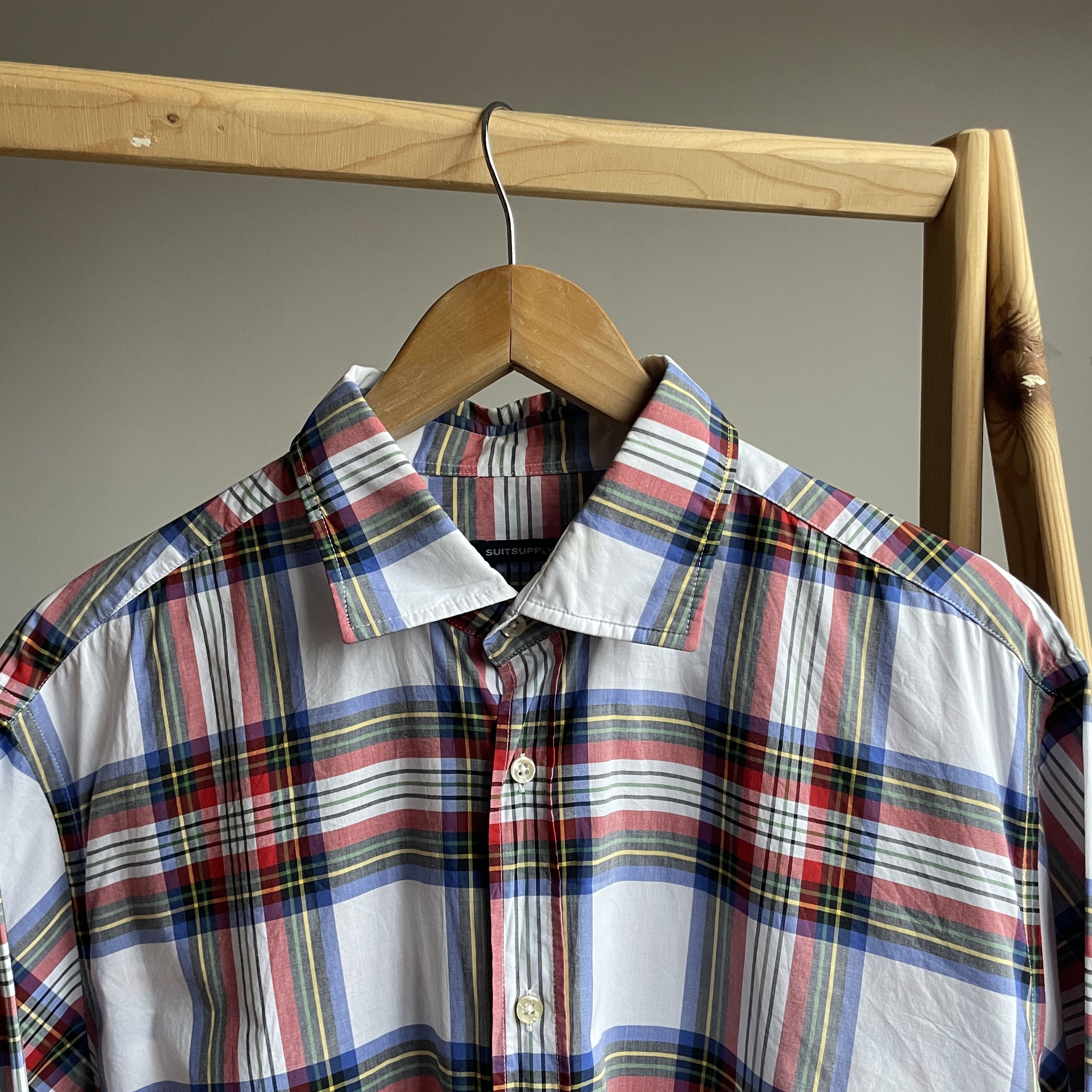 Suitsupply Suitsupply Cambridge Checkered Cotton Dress Shirt Size 42 Size 42R - 4 Thumbnail