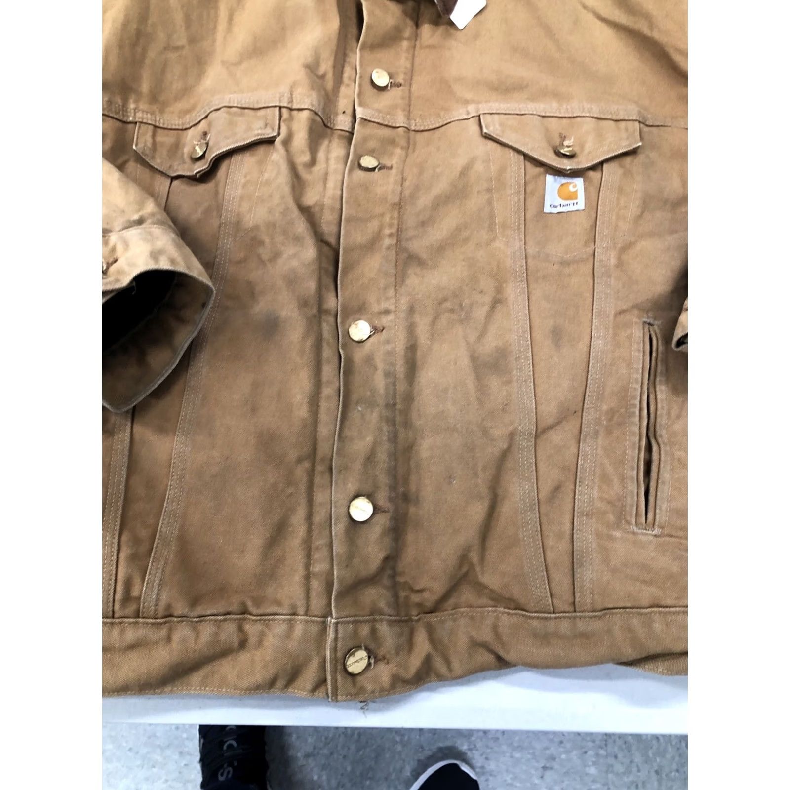 Carhartt VINTAGE Carhartt J148 4XL Trucker Jacket Bomber Coat USA Made Brown Lined Big & Tall Mens Size US XXL / EU 58 / 5 - 2 Thumbnail