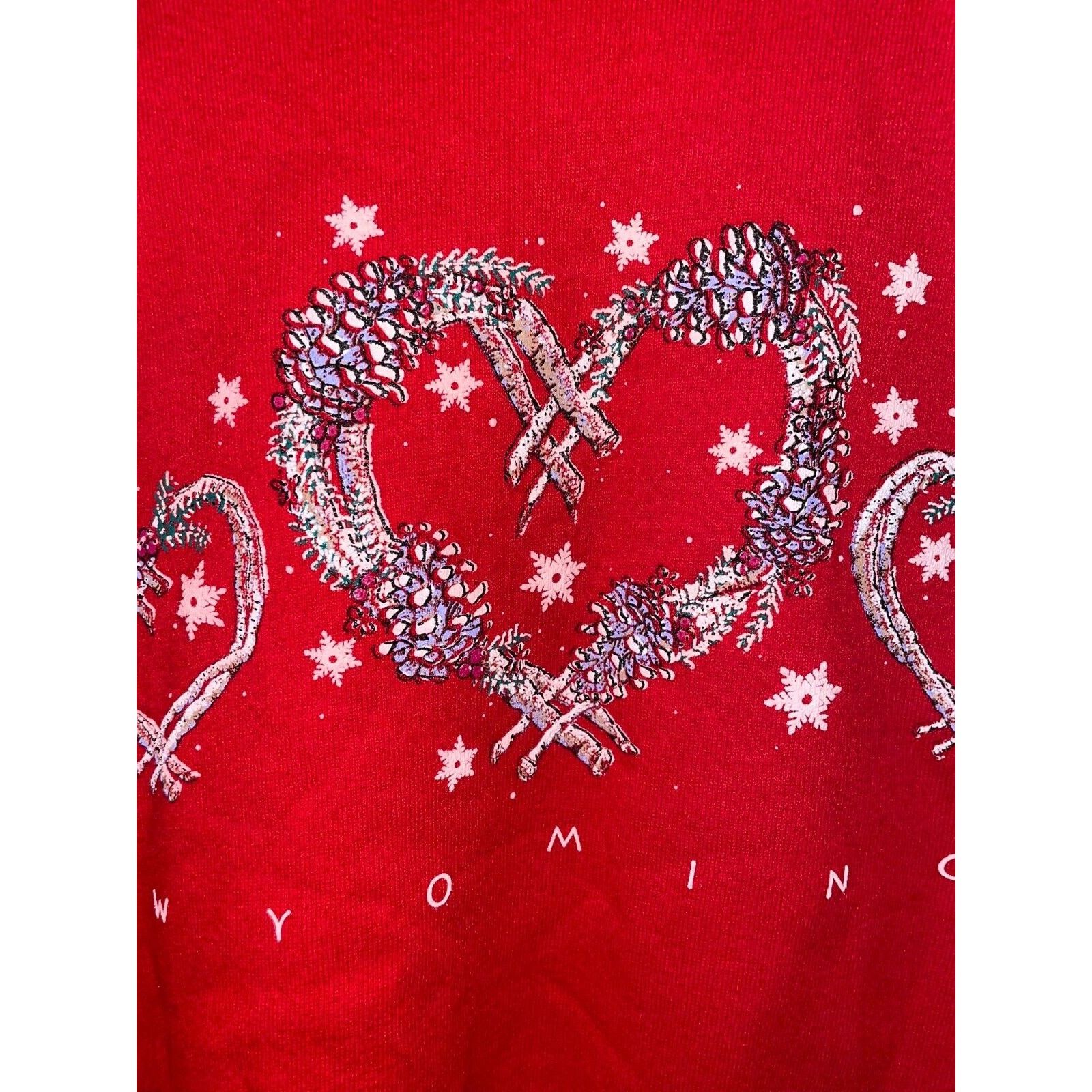 Jerzees Vintage Wyoming Sweatshirt Crewneck Love Red VTG 90s Large Size US L / EU 52-54 / 3 - 3 Thumbnail