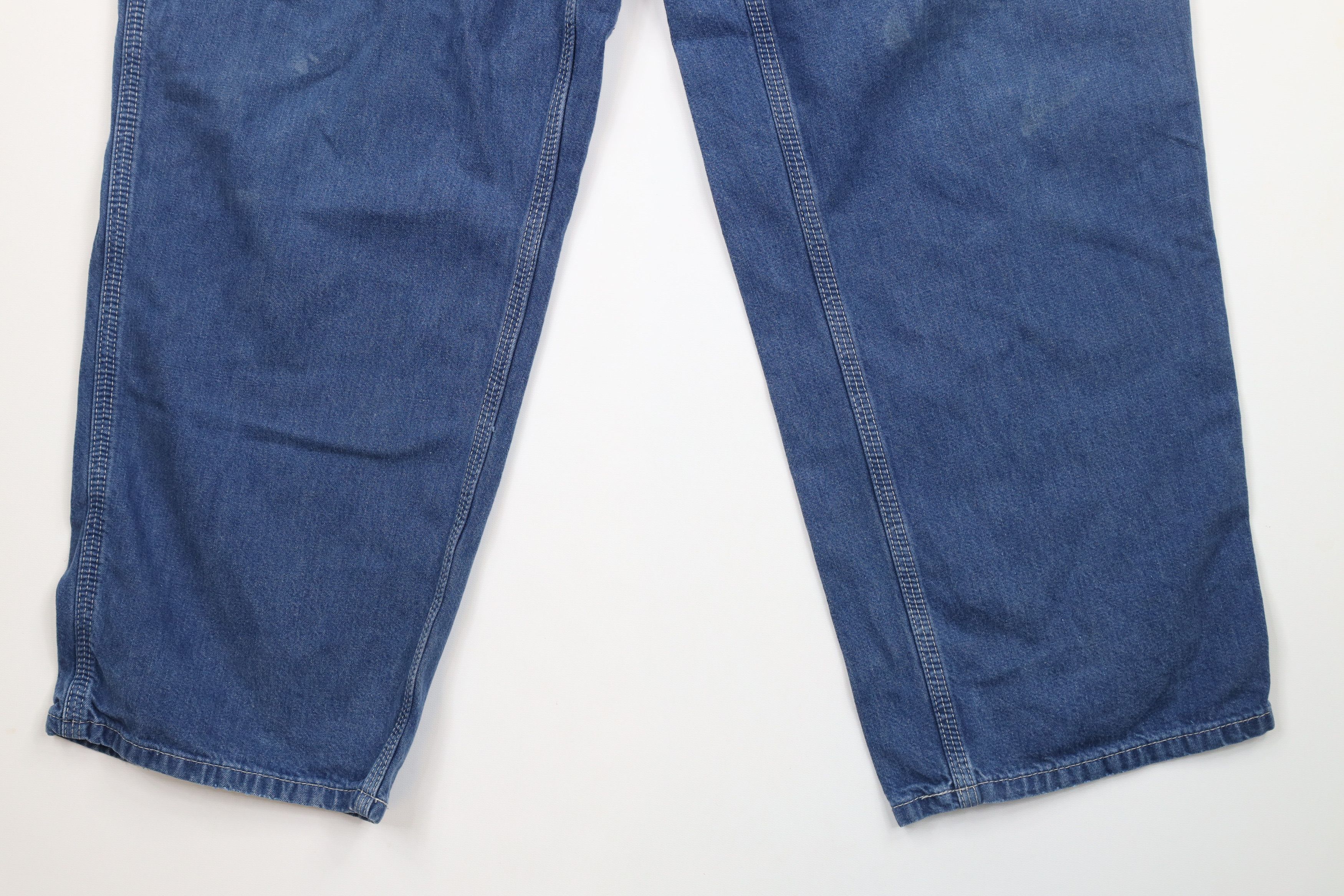 Carhartt × Vintage Vintage Carhartt Out Wide Leg Carpenter Dungaree Jeans Blue Size US 40 / EU 56 - 4 Thumbnail