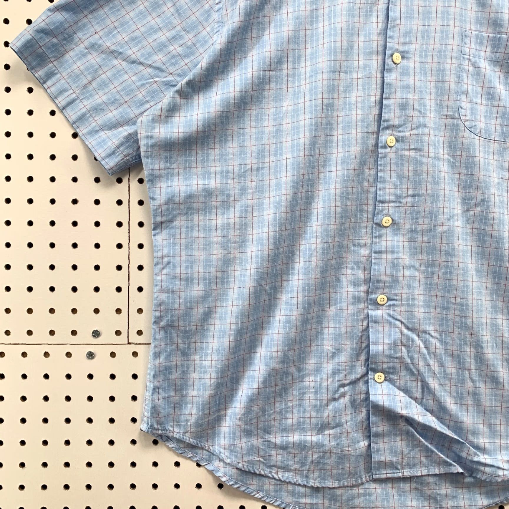 Peter Millar Peter Millar Button Shirt Blue red Check Short Sleeve Mens Large 24.5x30 Size US L / EU 52-54 / 3 - 3 Thumbnail