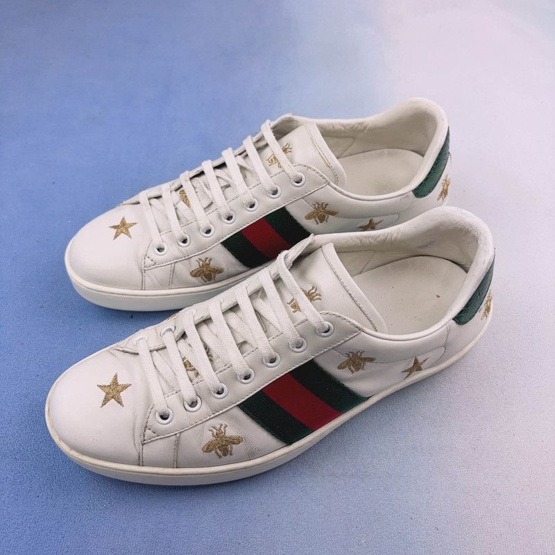 Gucci Gucci Ace Leather Embroidered Sneakers for Men Size US 10.5 / EU 43-44 - 1 Thumbnail