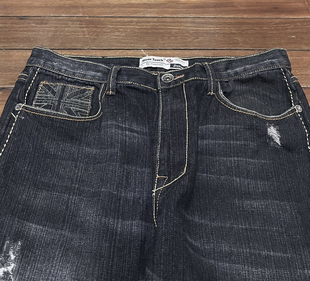Le Grande Bleu (L.G.B.) Rare Design Vintage Brand Stone Touch Flared Jeans 2000s Size US 34 / EU 50 - 3 Thumbnail