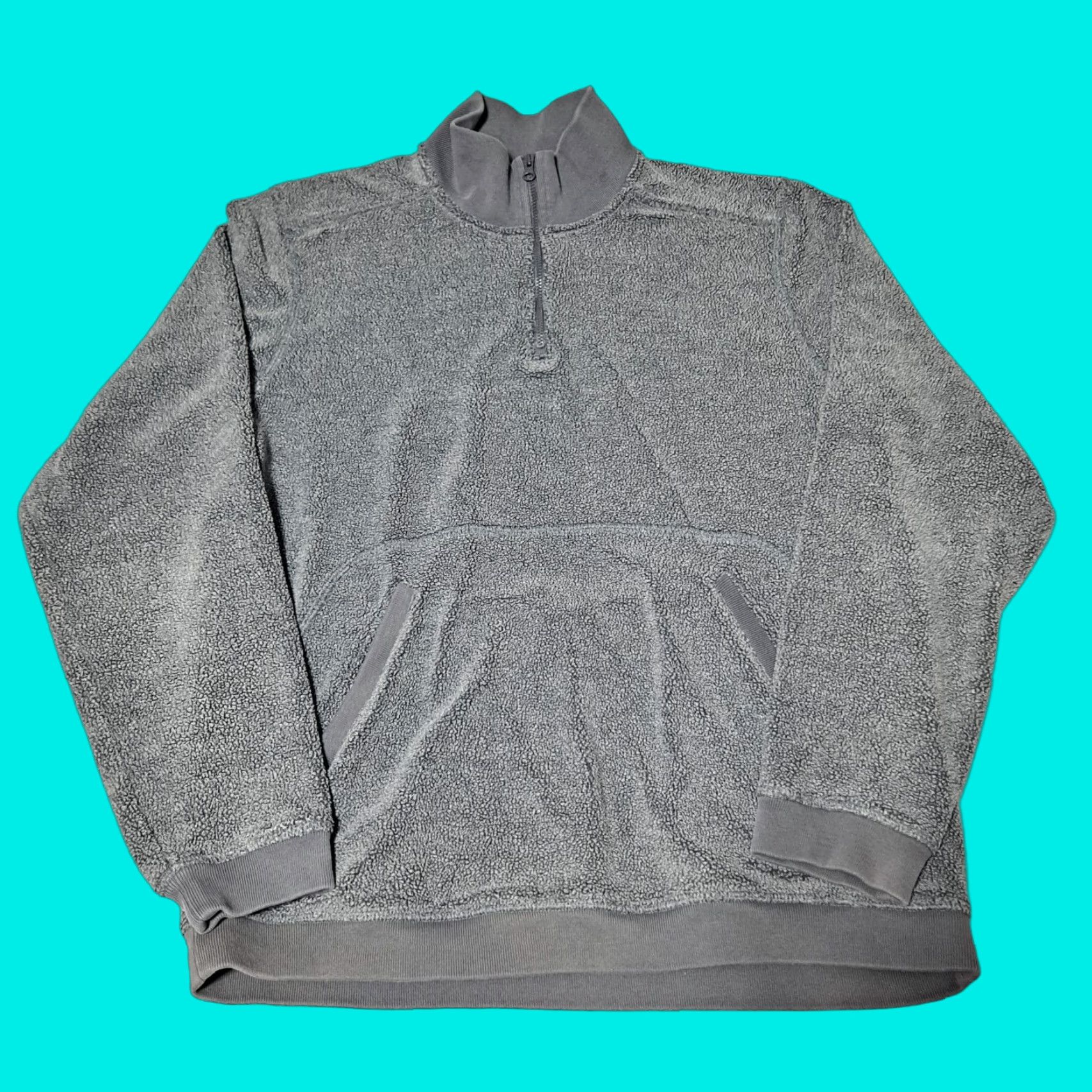 Vintage L.L. Bean Sweater Men Medium Gray Fleece Pullover Mock Neck 1/4 Zip Casual Outdoor Classic Size US M / EU 48-50 / 2 - 1 Thumbnail