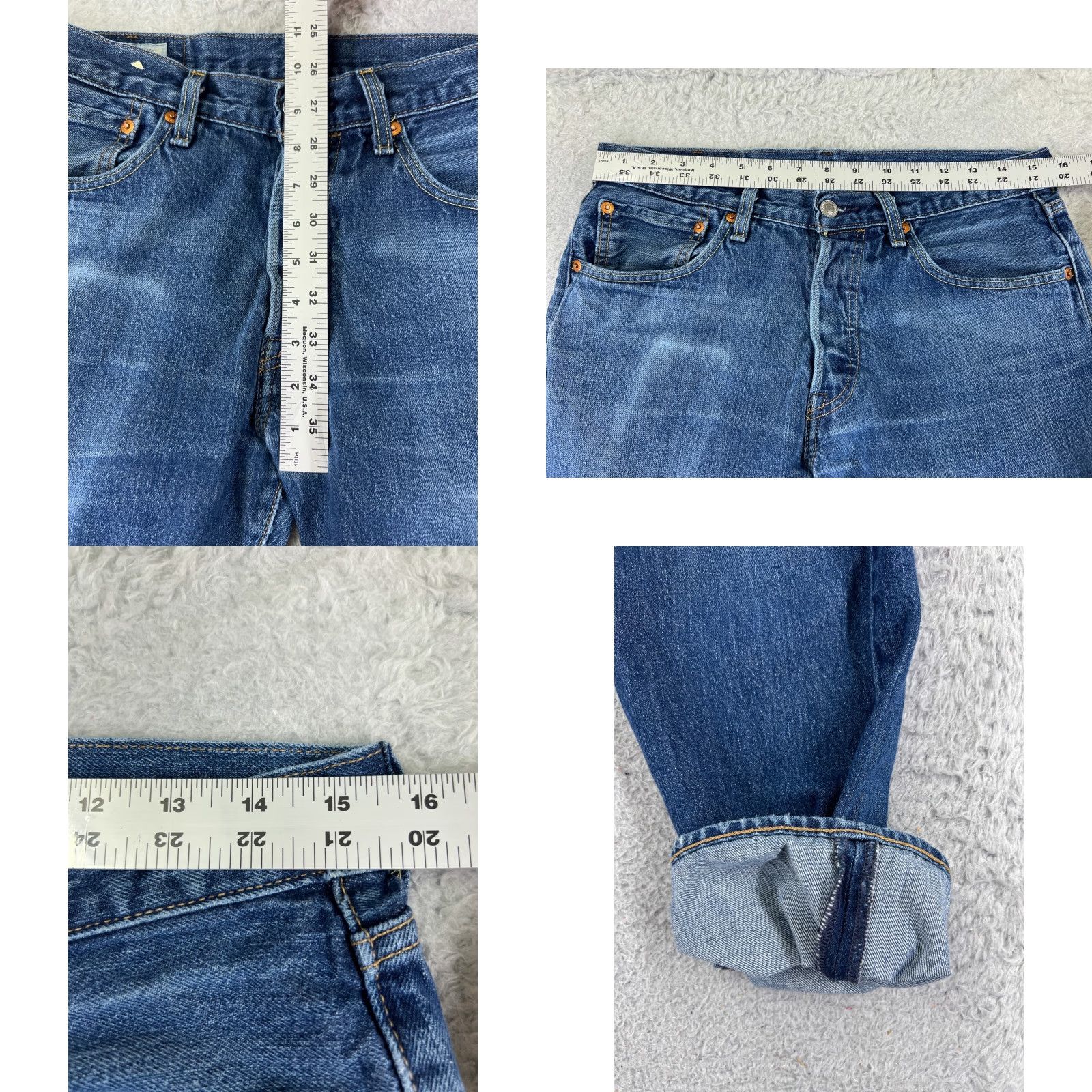 Levi's Levi's Jeans Men 501 XX Slim Denim Blue Button Cotton 30x29 Regular Jeans No N/A Size US 31 - 9 Thumbnail