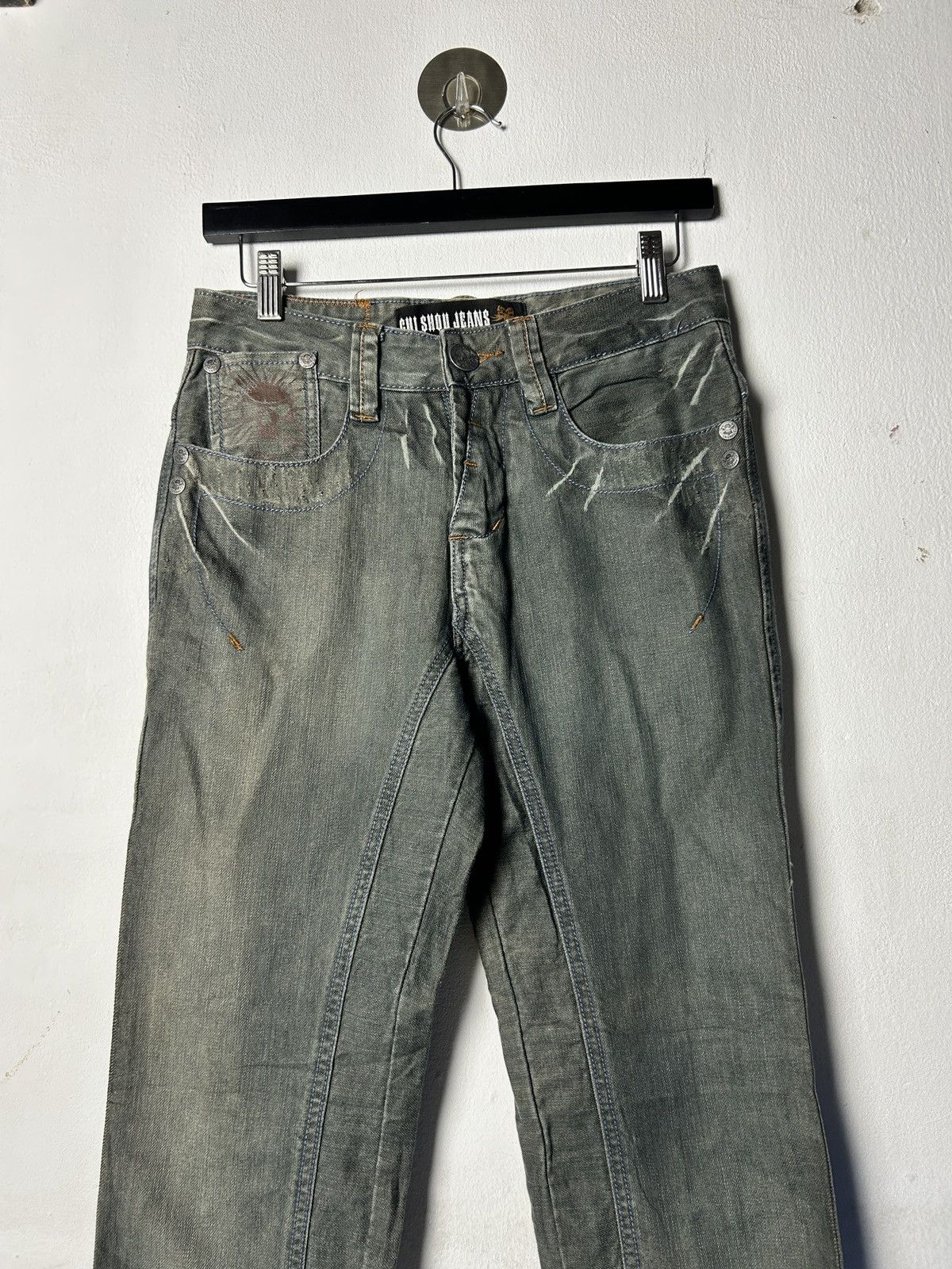 If Six Was Nine Japanese brand CUI SHOU punk grunge skull distressed jeans Size US 28 / EU 44 - 4 Thumbnail