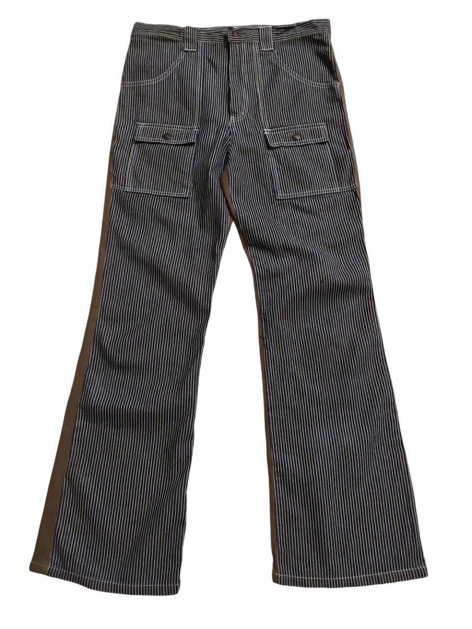 Japanese Brand × Other Lesporti Stripe Hickory Bush flare Pants 2 Tone Brown Size US 30 / EU 46 - 1 Thumbnail