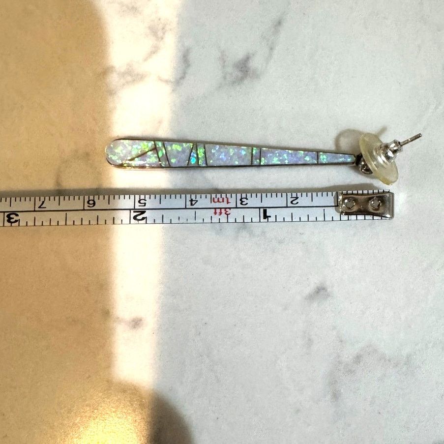 Other Native American silver opal drop earrings by Calvin Begay Size ONE SIZE - 13 Thumbnail