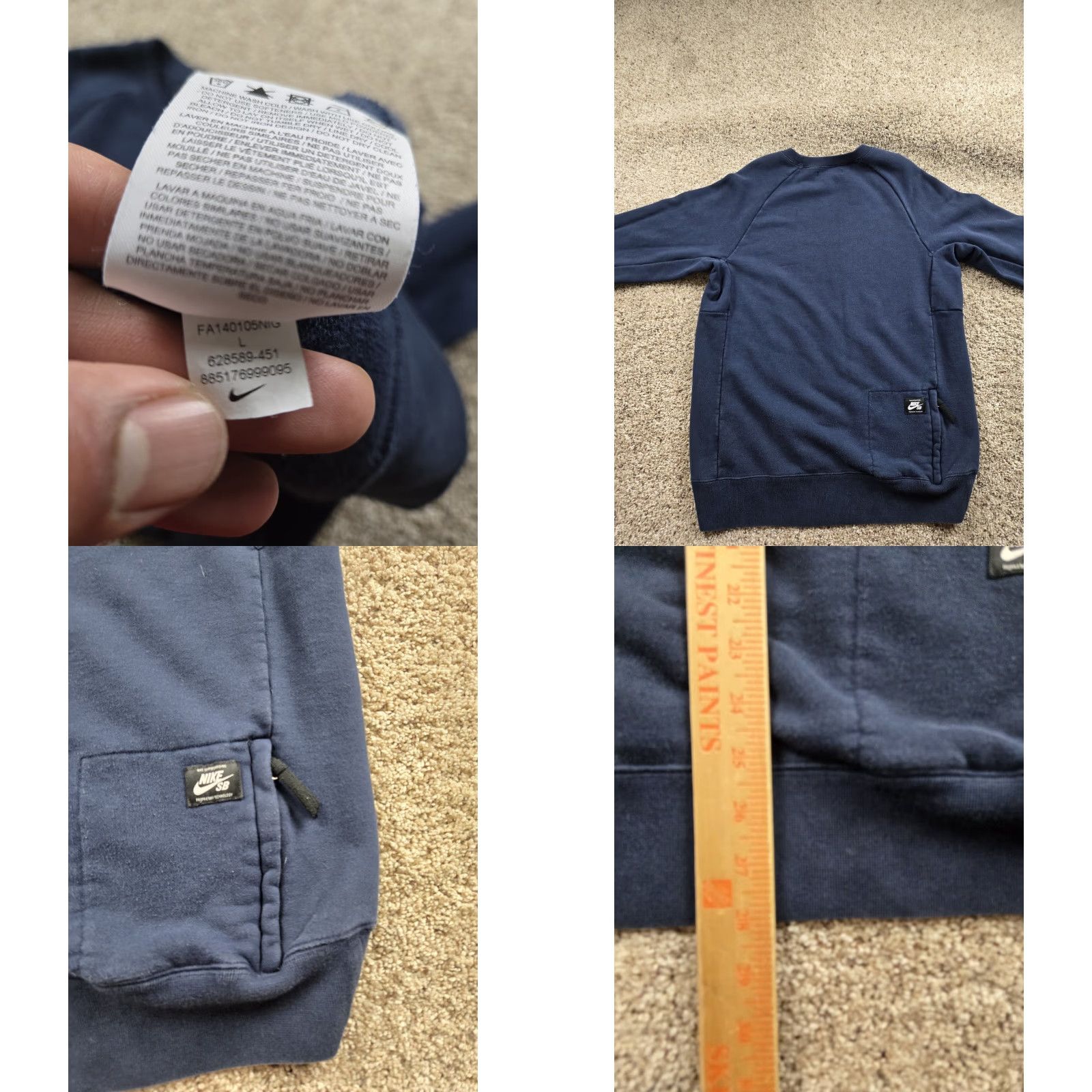 Nike Nike SB Everett Sweatshirt Mens Large Blue Fleece Crew Neck Long Sleeve Pullover Knit Pockets Logo 90s? (No, decade?) Size US L / EU 52-54 / 3 - 8 Thumbnail