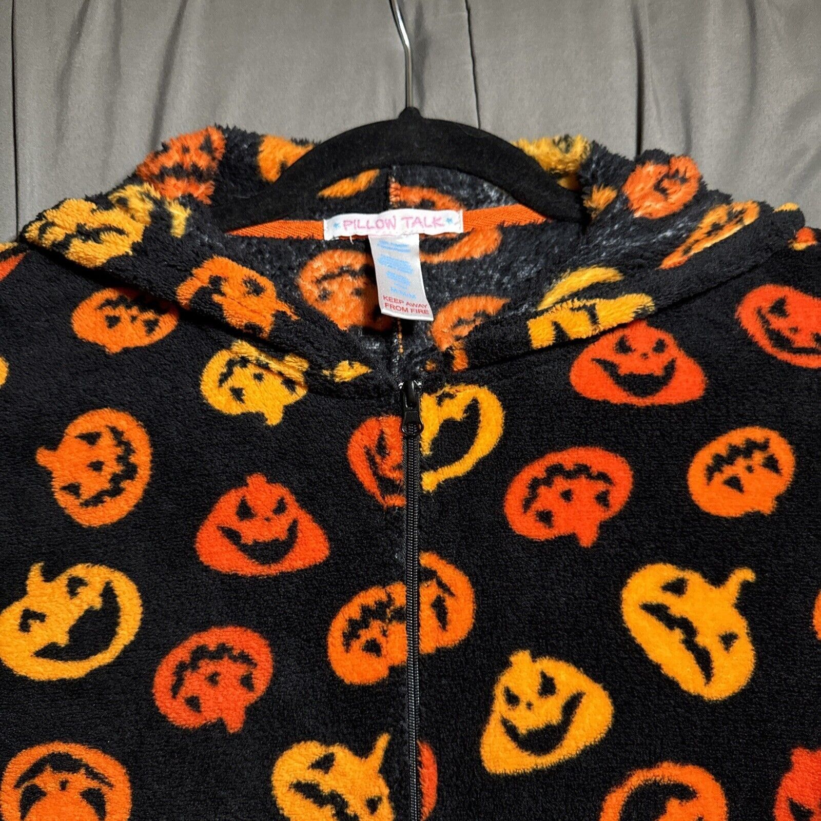 Other Pillow Talk Footed Pajama Halloween Laughing Pumpkins Black Size M / US 6-8 / IT 42-44 - 5 Thumbnail