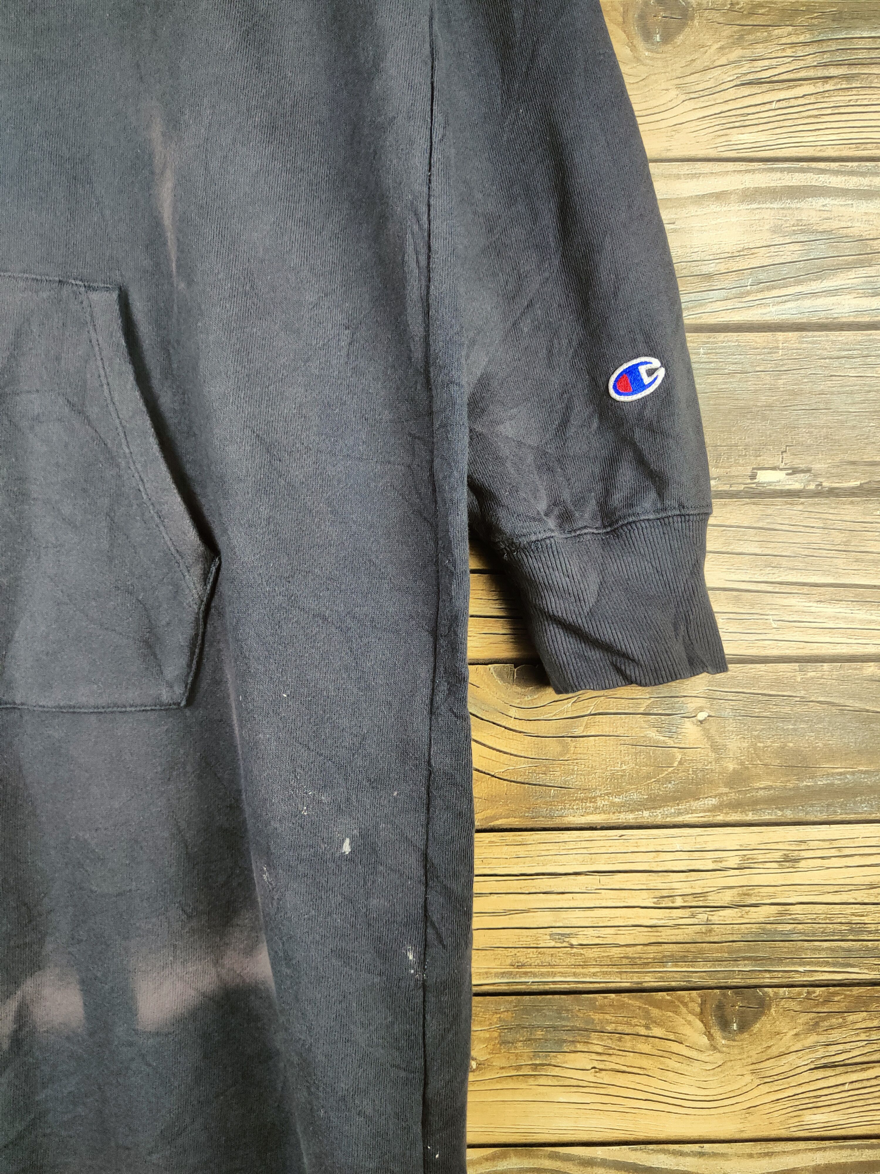 Champion 🔥RARE Champion-Bay Flow Navy Faded Hoodie Long Sweatshirts Size L / US 10 / IT 46 - 7 Thumbnail
