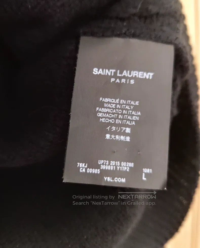 Saint Laurent Paris Saint Laurent Paris Black Rhinestone Hole Knit Sweater Size L / US 10 / IT 46 - 7 Thumbnail