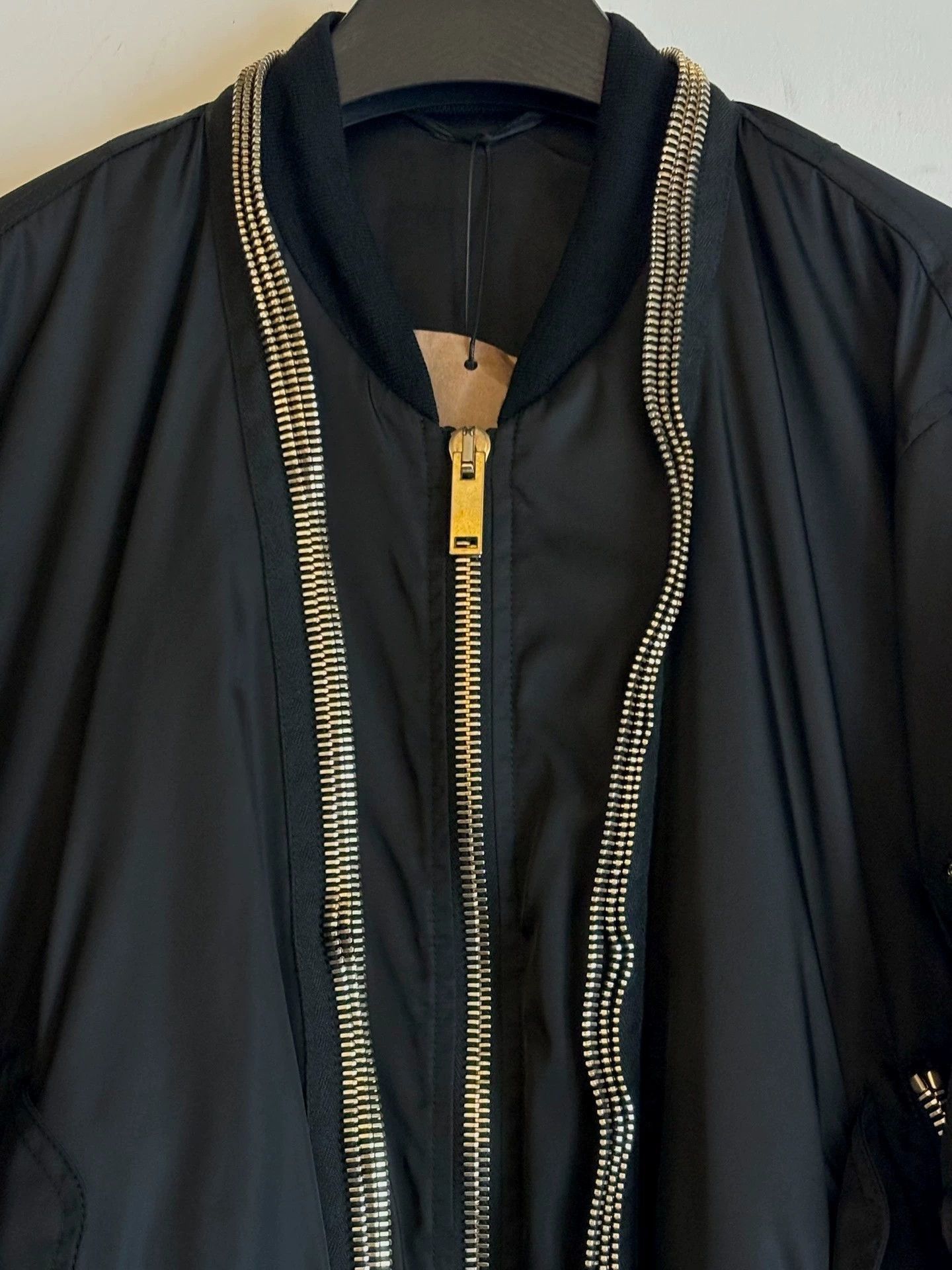 Alexander McQueen Black er Jacket with Zip Front and Ribbed Trim Size US M / EU 48-50 / 2 - 3 Thumbnail