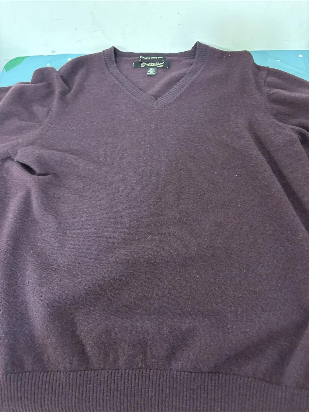Pronto Uomo Pronto Uomo Extra Fine Merino Wool V-Neck Sweater Mens XL Size US XL / EU 56 / 4 - 1 Thumbnail
