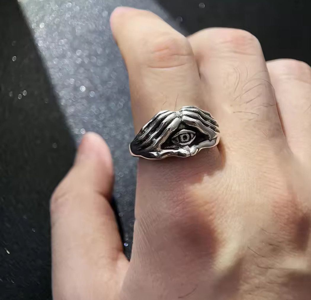 Japanese Brand Rare Retro Eclipsed Omnisigh Guardian Eye Hands Ring Size 10 Size ONE SIZE - 4 Thumbnail