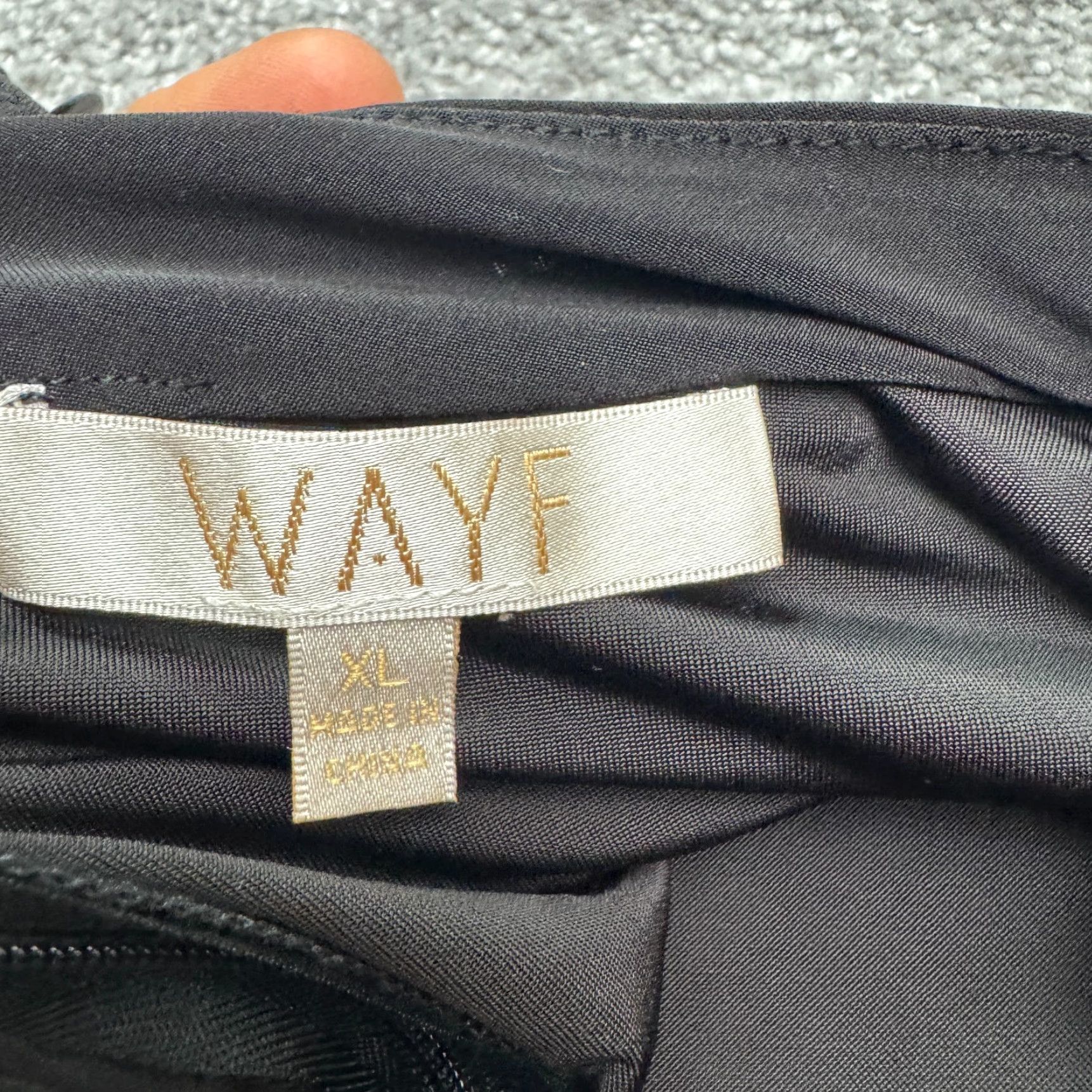 Vintage WAYF Maxi Dress Womens XL Black Twisted Front Cut Out Long Sleeve V-Neck Formal Slit Pattern: Solid Size XL / US 12-14 / IT 48-50 - 5 Thumbnail