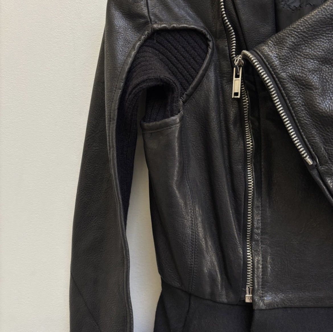 Rick Owens Rick Owens FW10 Rick Owens ‘GLEAM’ Long Leather Wool Jacket Size M / US 6-8 / IT 42-44 - 7 Thumbnail