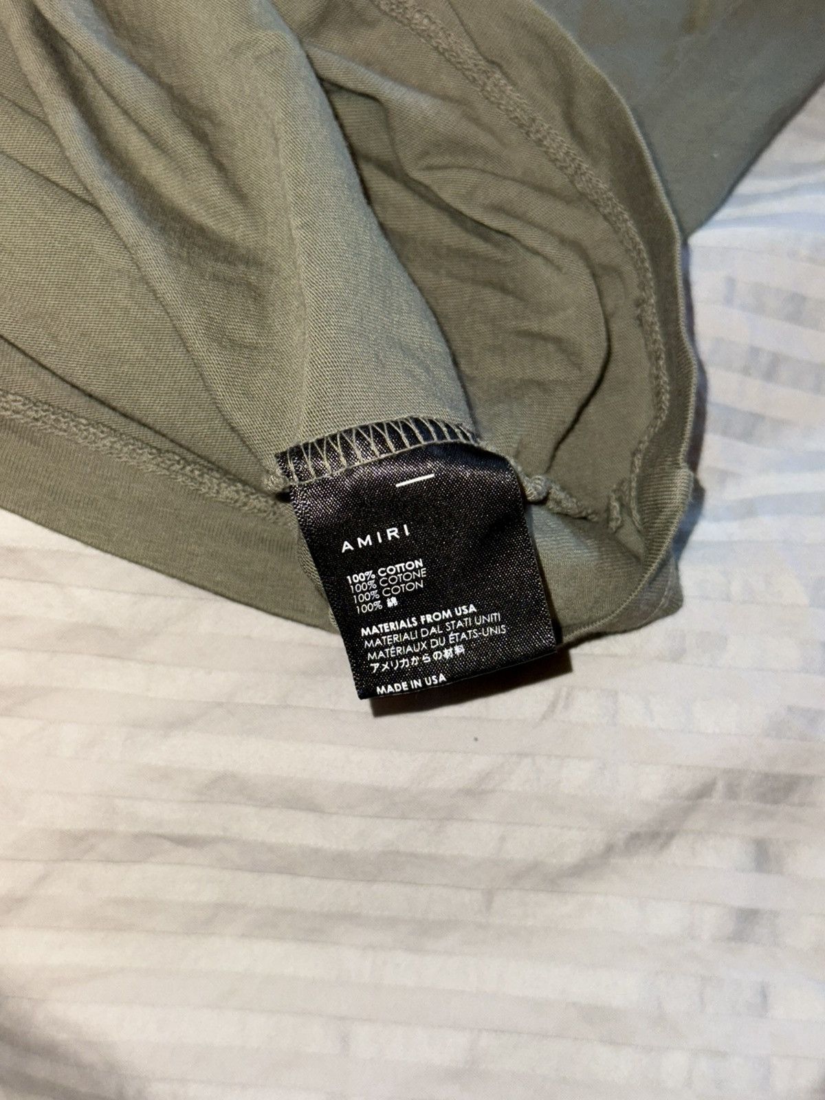 Amiri Amiri tee olive green with black logo Size US S / EU 44-46 / 1 - 5 Thumbnail