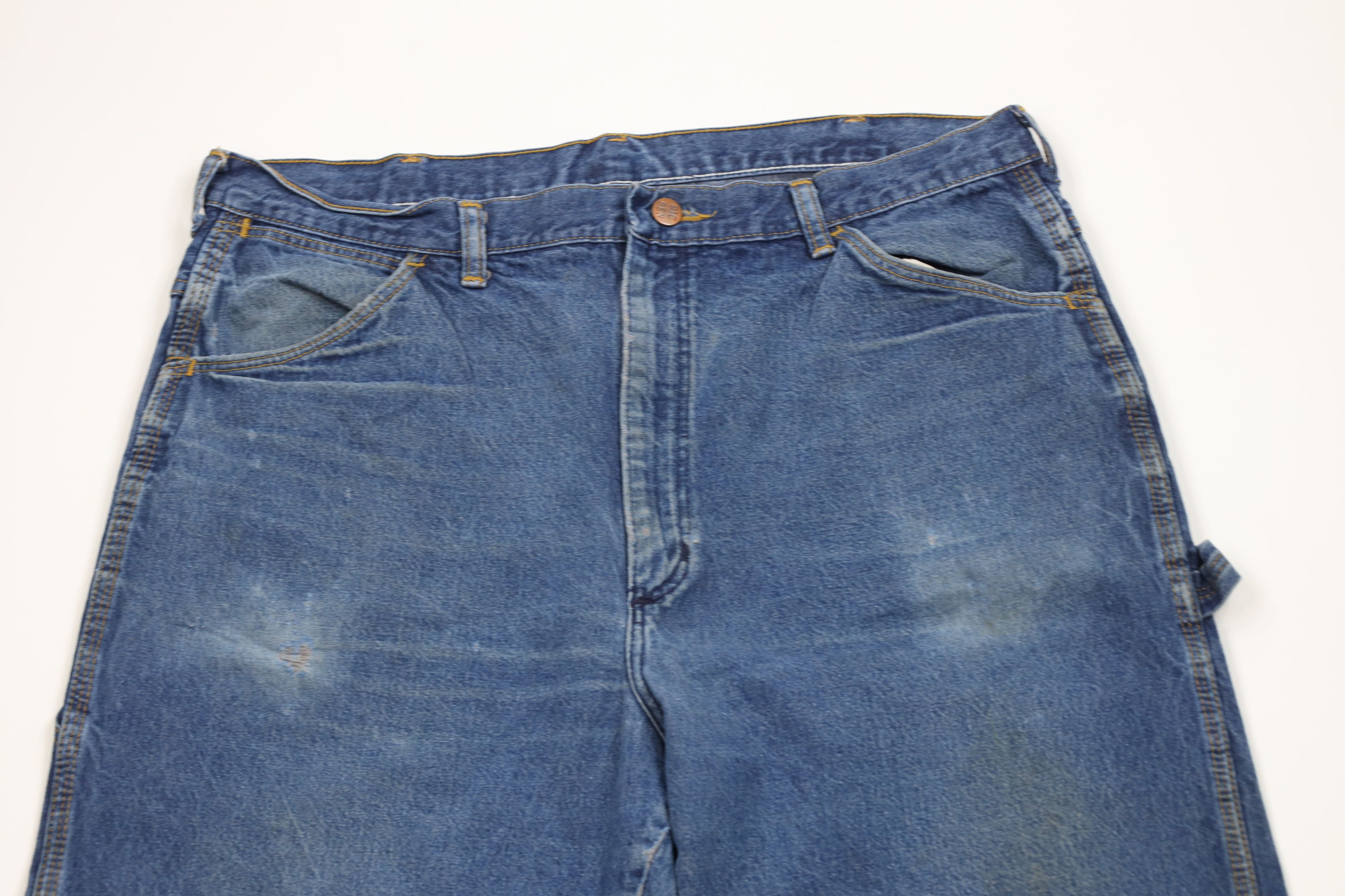Vintage Vintage 70s Streetwear Wide Leg Dungaree Denim Jeans USA Size US 36 / EU 52 - 2 Thumbnail