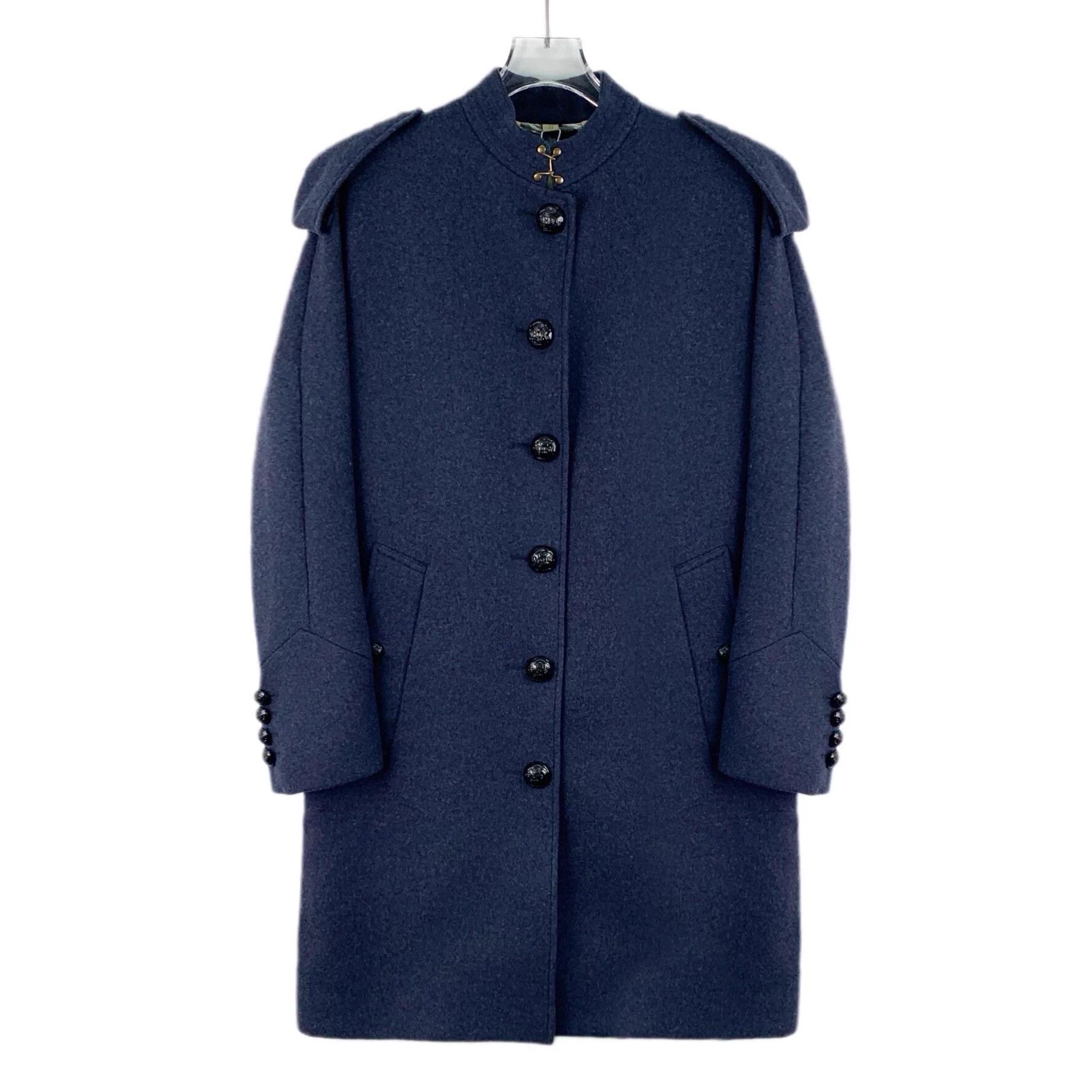 Burberry Burberry Blue Stand Collar Single-Breasted Coat 38 S 99% New Size XS / US 0-2 / IT 36-38 - 1 Thumbnail