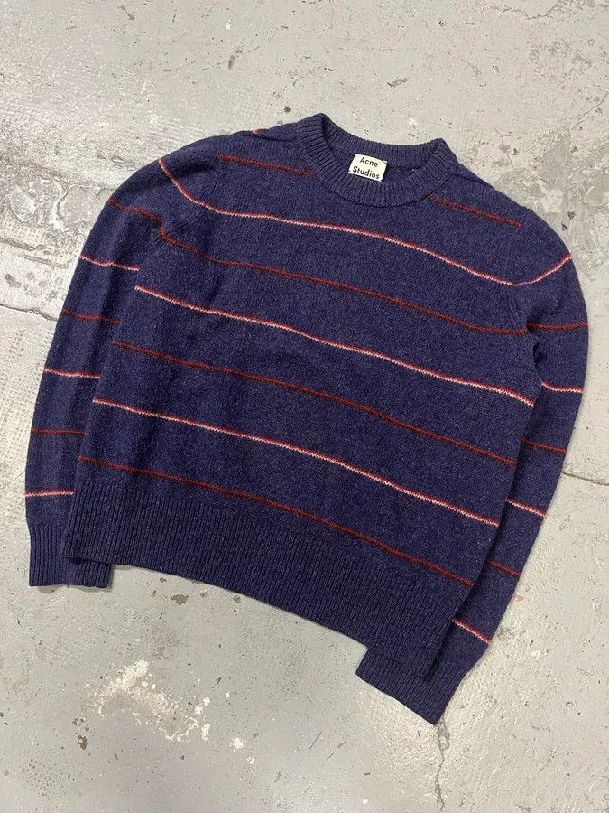 Acne Studios × Vintage AW2018 Acne Studios Blue Wool Striped Sweater Size US L / EU 52-54 / 3 - 4 Thumbnail