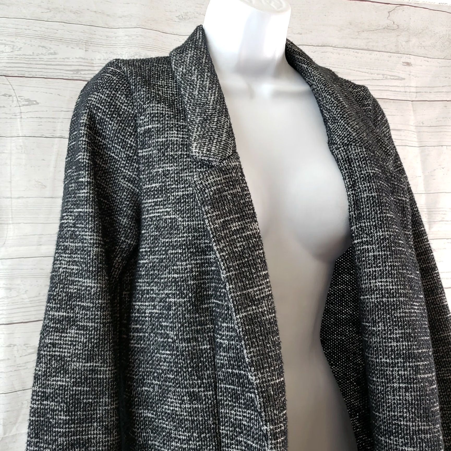 Topshop Topshop Womens Knit Jacket Sz 2 Black Open Front Pockets Cotton Blend Jacket Womens Medium? Size XS / US 0-2 / IT 36-38 - 2 Thumbnail