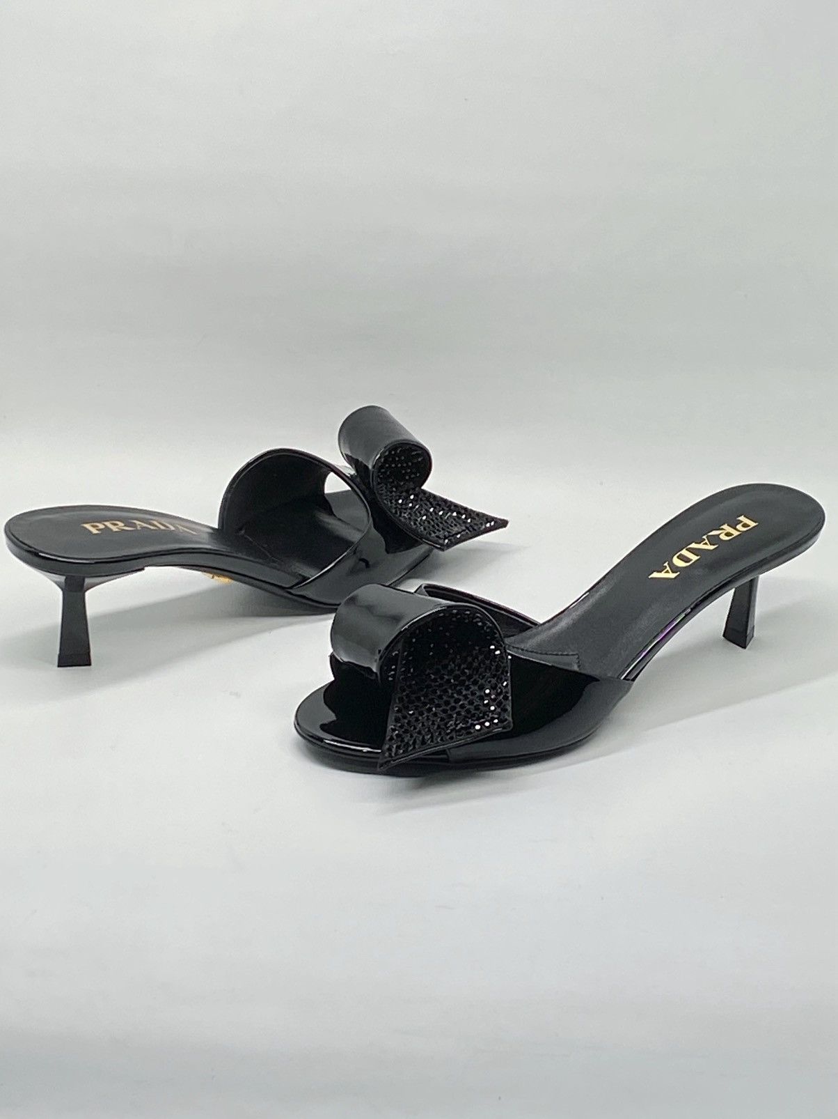 Prada Prada Patent leather Crystal embellished sandals size 38.5 Size US 8.5 / IT 38.5 - 11 Thumbnail