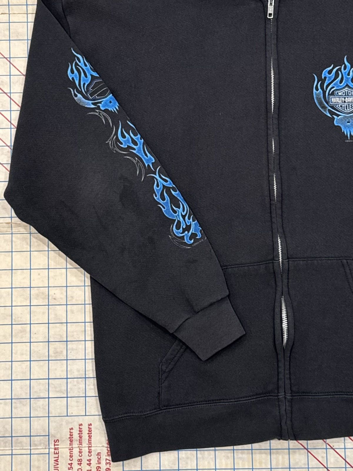 Harley Davidson Harley Davidson Blue Flames Full Zip Hoodie Honolulu Mens XL Size US XL / EU 56 / 4 - 7 Thumbnail