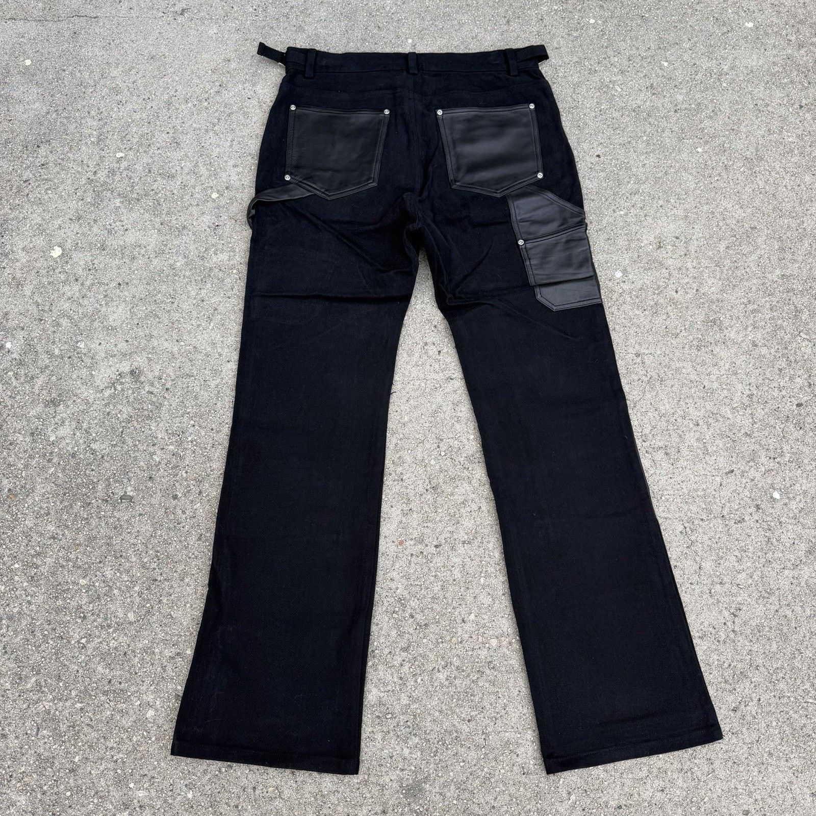 Acne Studios × K-Two Studios × Rick Owens NWT K-Two Studios Black Leather Carpenter Pants Large 34x32 Size US 34 / EU 50 - 4 Thumbnail