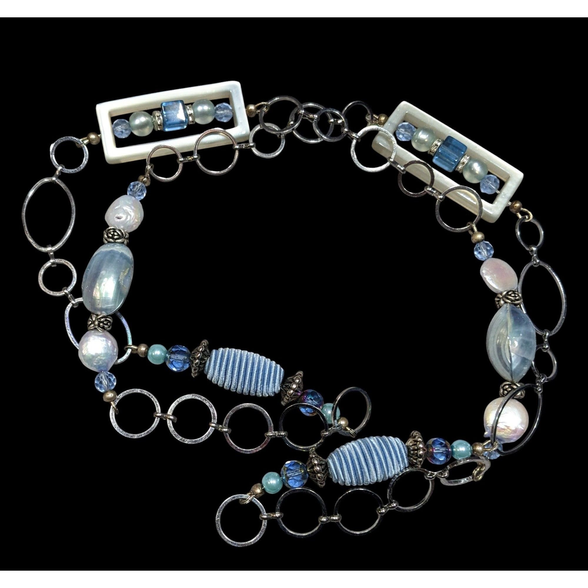 Other Mermaidcore Princess Blue And Silver Tone Pearl Glass And Lu Size ONE SIZE - 1 Thumbnail