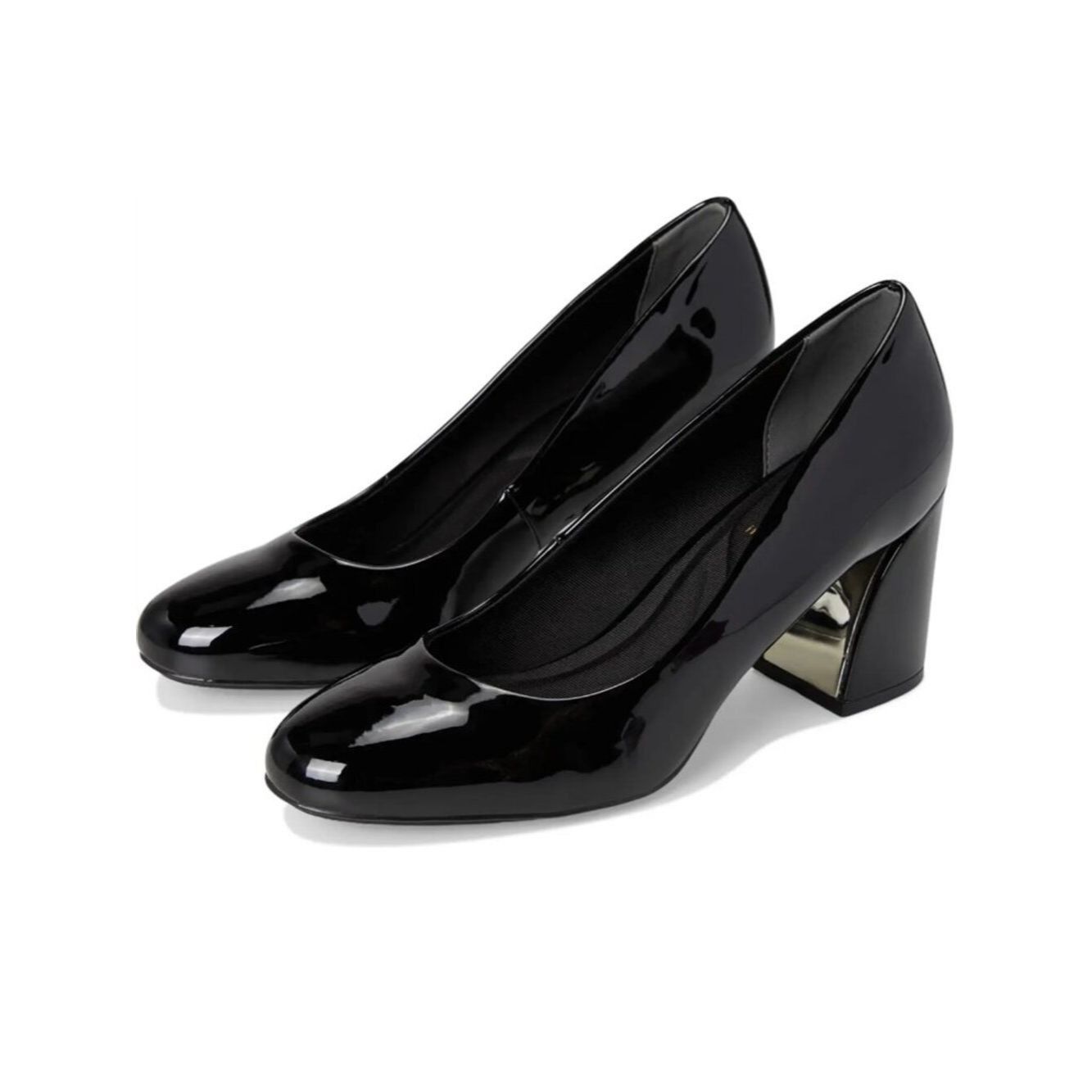 Anne Klein NWT New Anne Klein Graham Block Heeled Black Patent Pump Sh Size US 7 / IT 37 - 1 Thumbnail