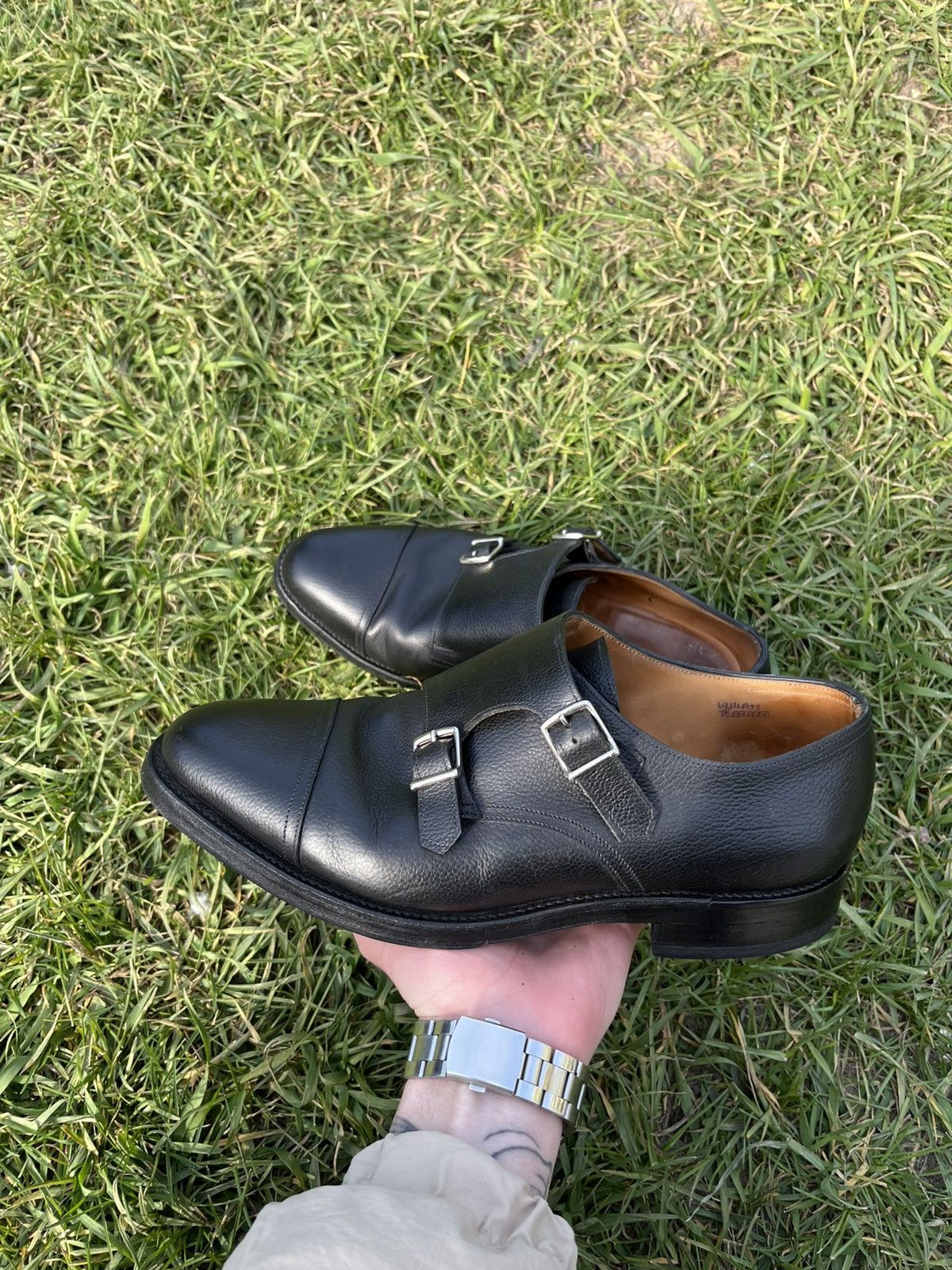 John Lobb John Lobb William Double Monk Strap Leather Shoes Size US 9.5 / EU 42-43 - 1 Thumbnail