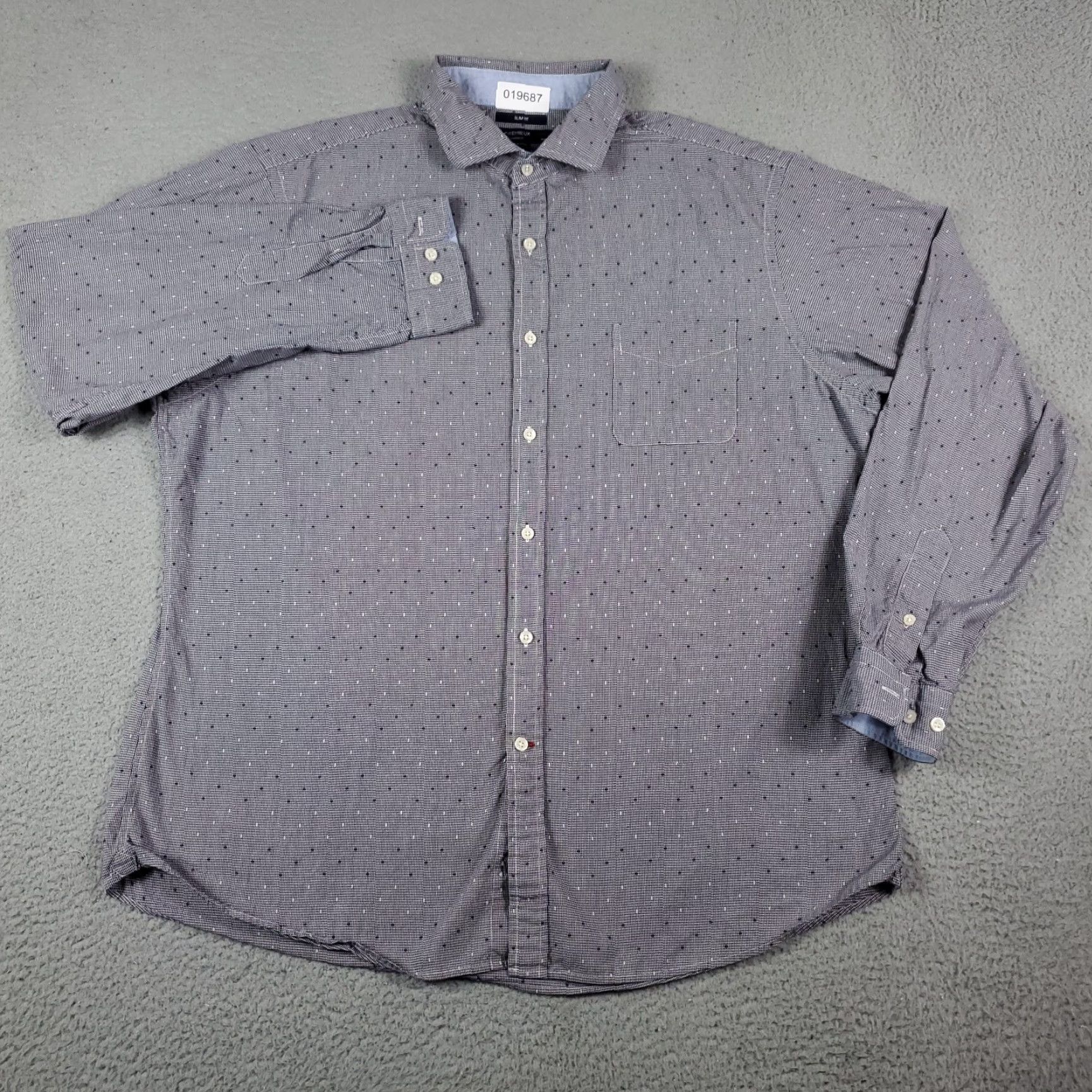 Cremieux Daniel Cremieux Button-Up Shirt Mens 2XL Blue Slim Fit Long Sleeve Casual Size US XXL / EU 58 / 5 - 2 Thumbnail