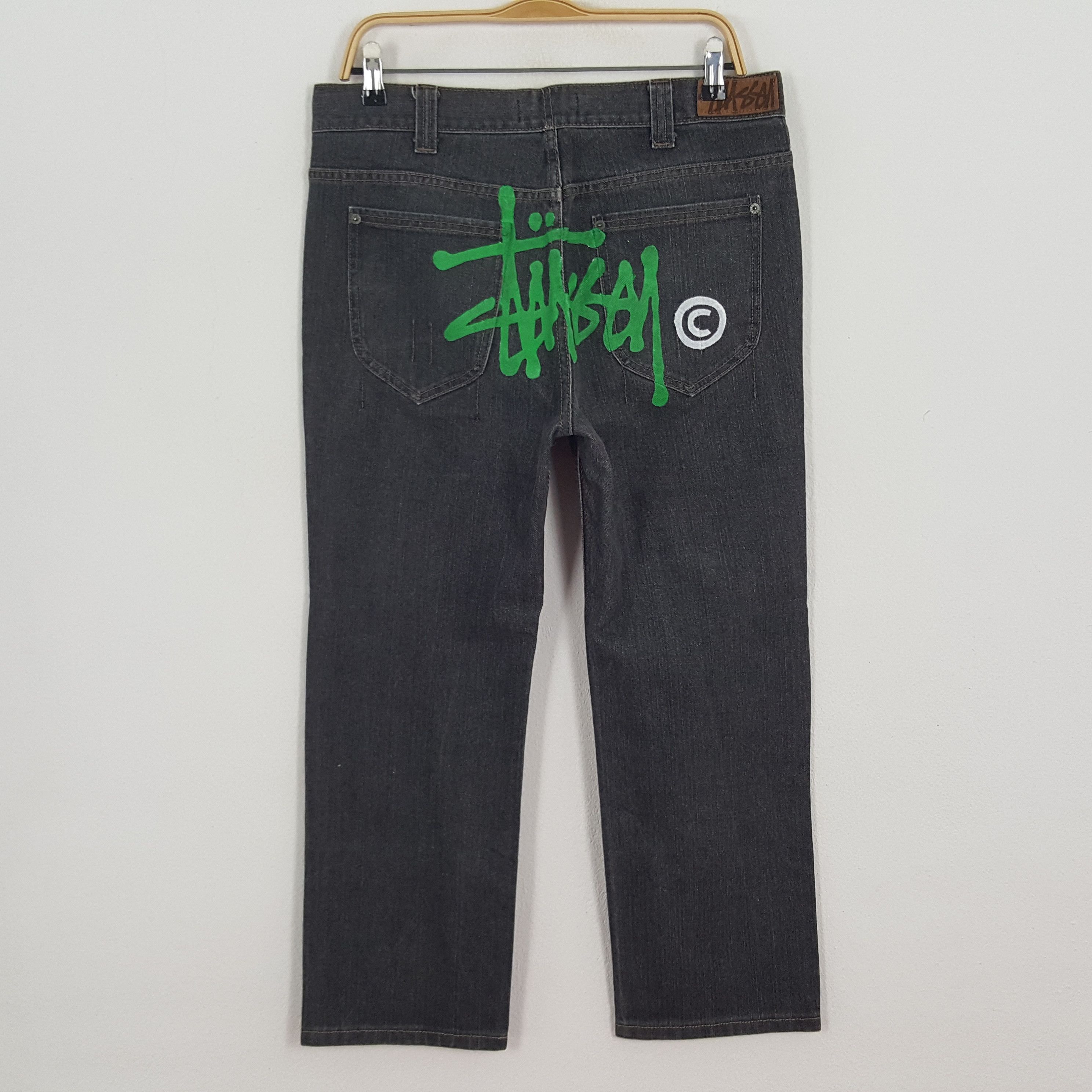 Vintage Stussy Australia Custom Art Big Logo Denim Jeans