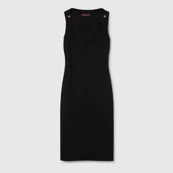 Gucci o1B3y1r0426 Cotton Crepe Dress in Black Size M / US 6-8 / IT 42-44 - 1 Thumbnail