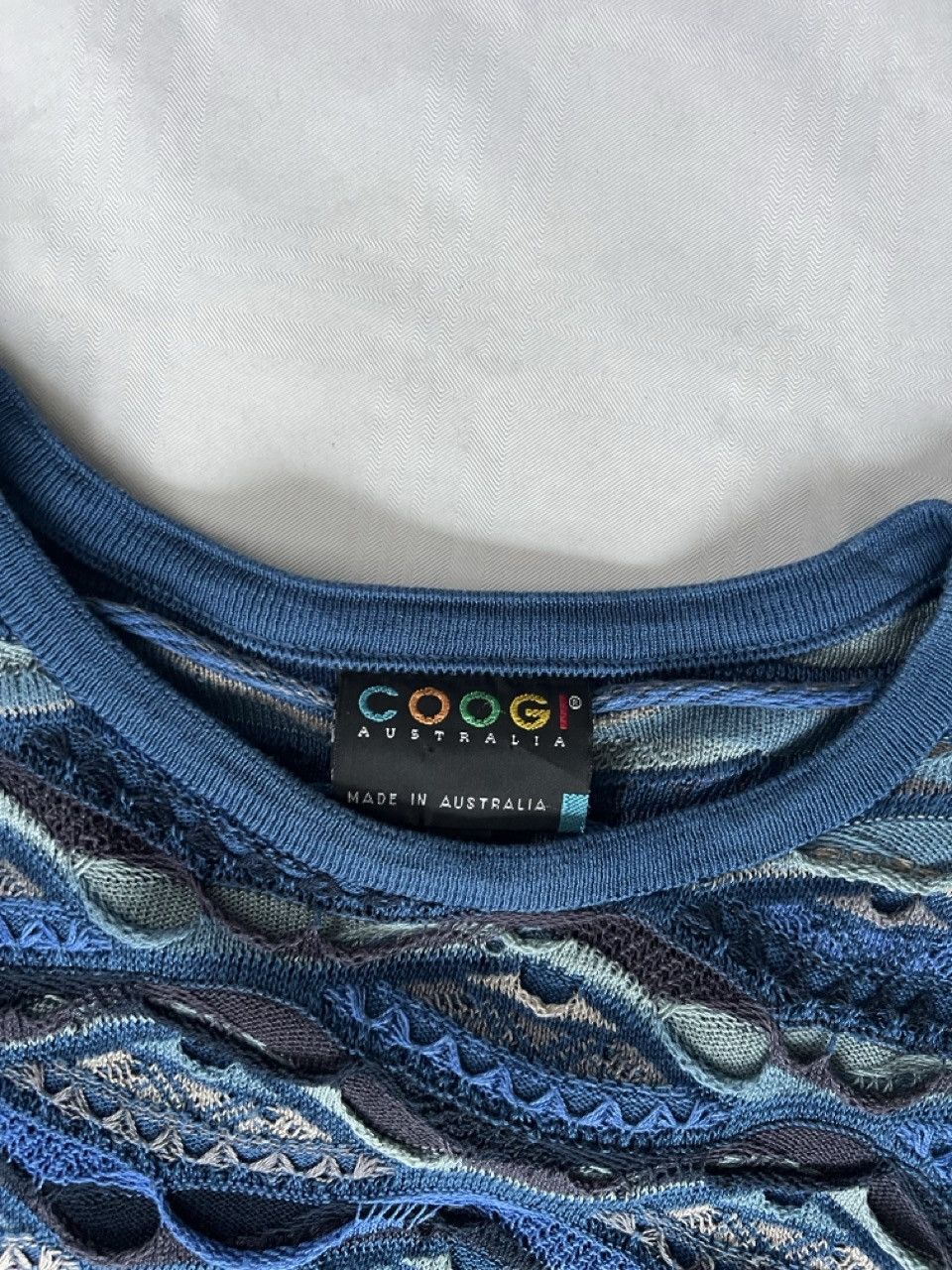 Coogi Coogi Australia Knit Sweater – Blue – Size L – 90s Vintage Size US L / EU 52-54 / 3 - 3 Thumbnail