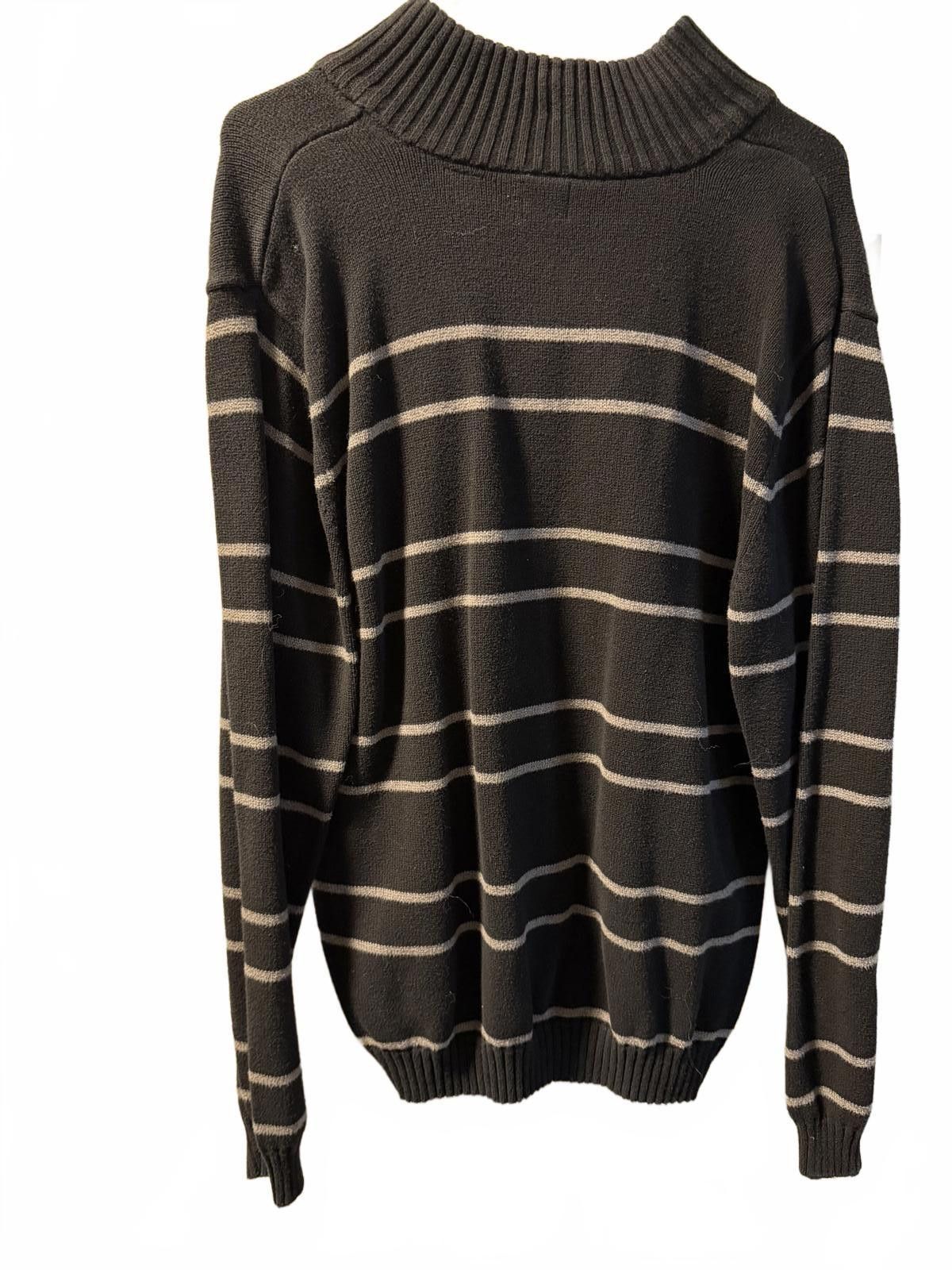 Arrow Arrow Men's 100% Cotton Striped Quarter Zip Sweater Size L Size US L / EU 52-54 / 3 - 4 Thumbnail