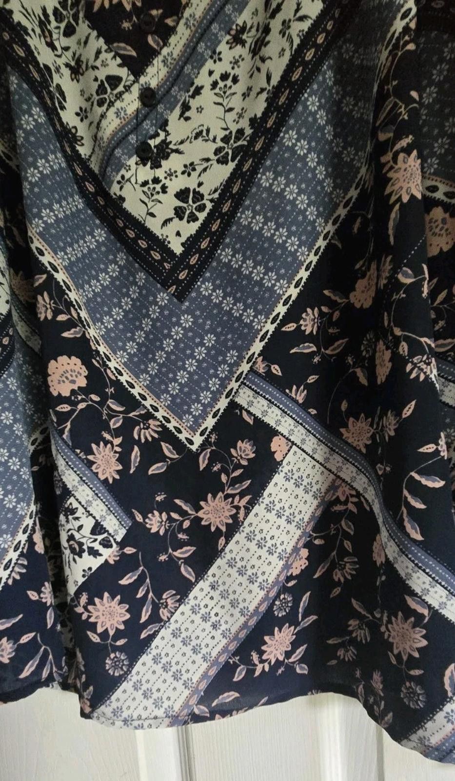 Other Copper & Ella Womens Large L Blouse Top Shirt Blue Floral Ne Size L / US 10 / IT 46 - 6 Thumbnail