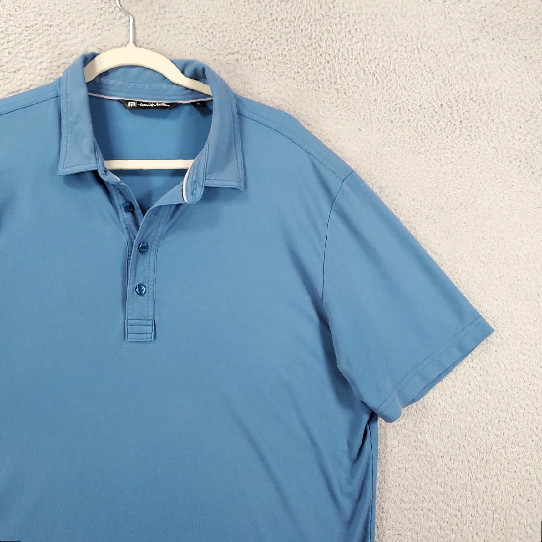 TravisMathew Travis Mathew Shirt XL Blue Polo Short Sleeve Pullover Pima Cotton Mens Size US XL / EU 56 / 4 - 3 Thumbnail