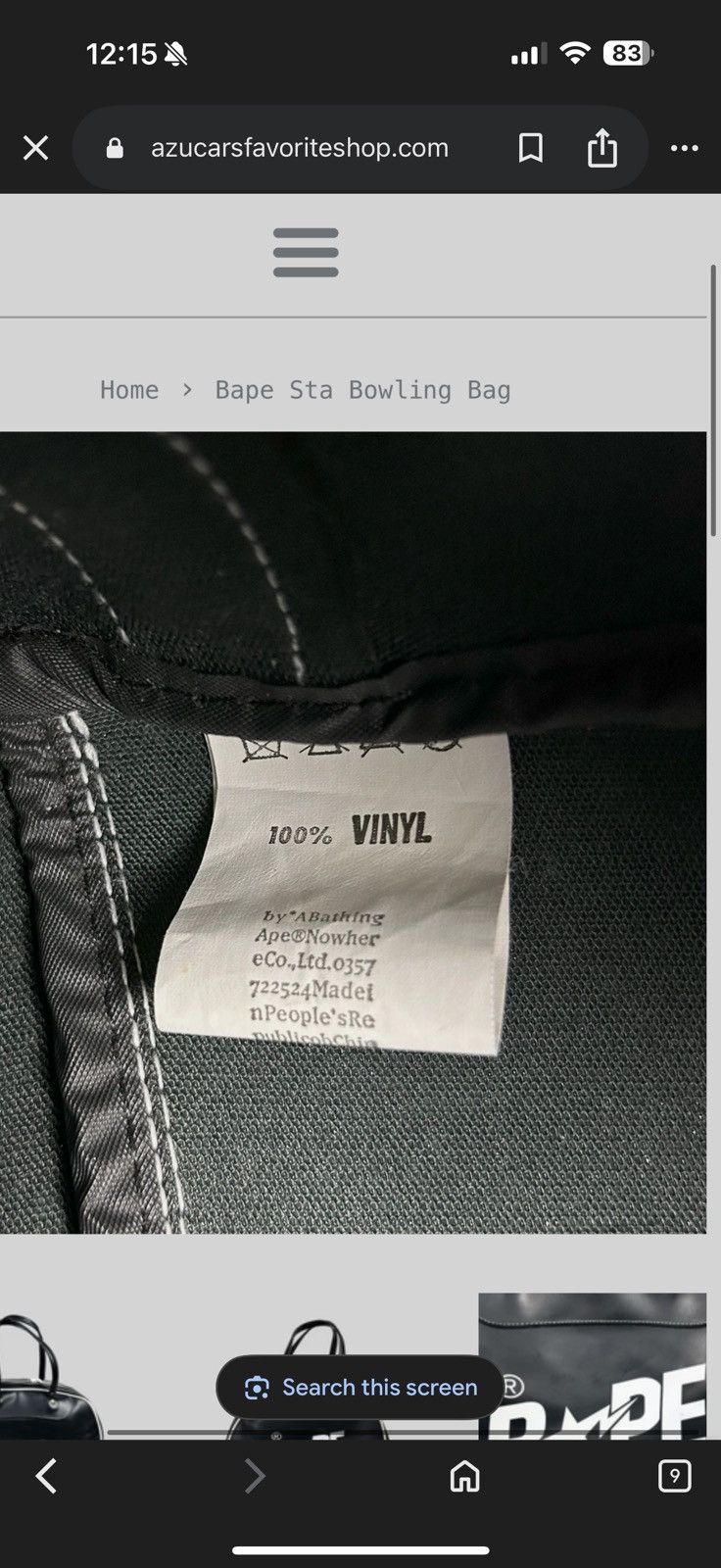 Bape Bape Bowling Bag Size ONE SIZE - 8 Thumbnail