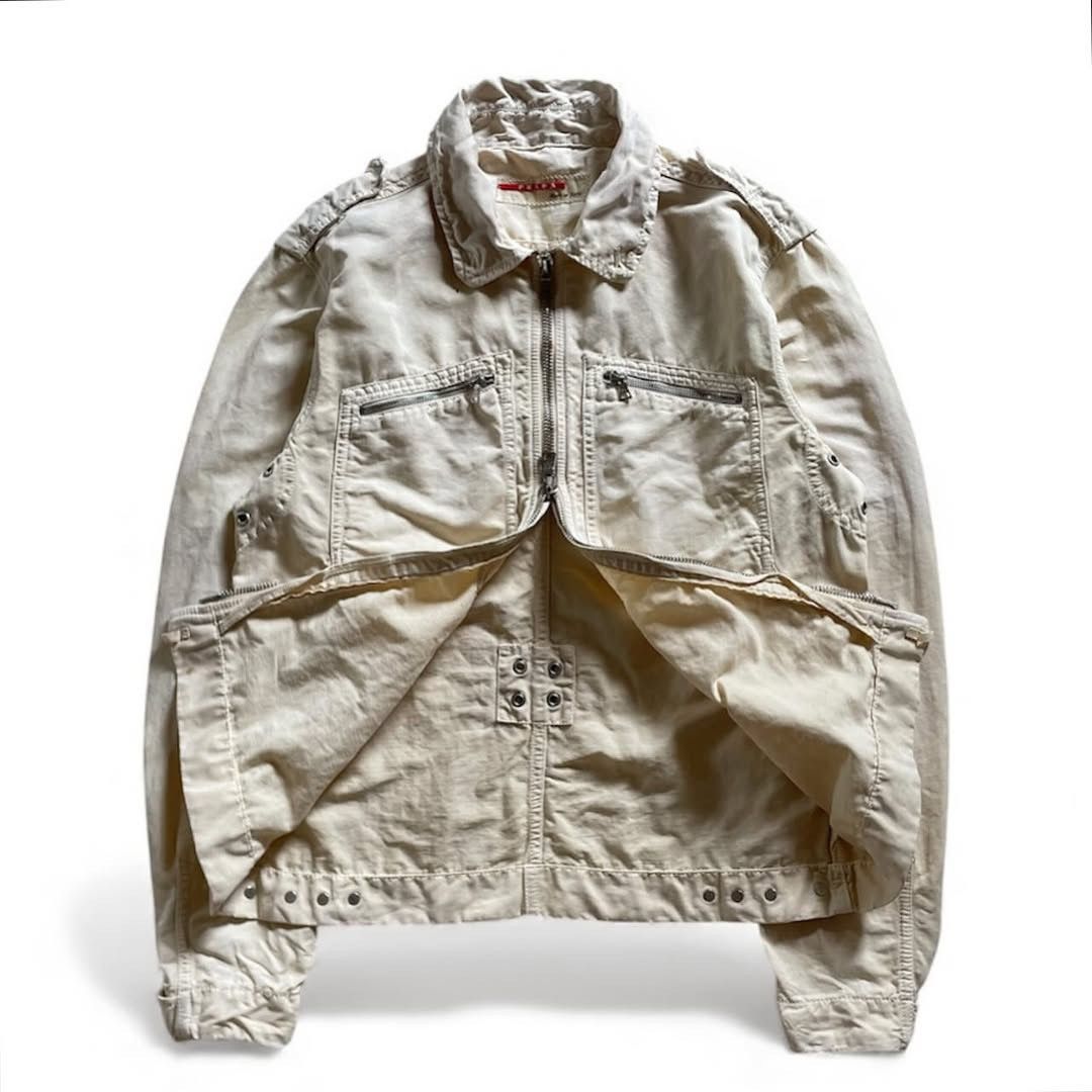 Prada 00’s Prada Sport Cotton/Linen Eyelet Work Jacket Size US M / EU 48-50 / 2 - 6 Thumbnail