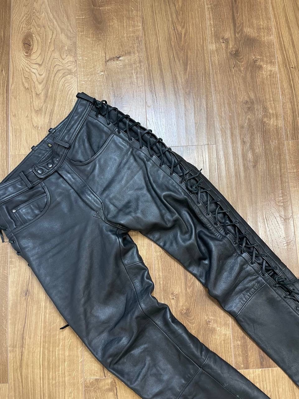 Japanese Brand × Vintage Vintage 90’s Y2K Style Casual Cowboy Genuine Leather Pants Size US 32 / EU 48 - 3 Thumbnail