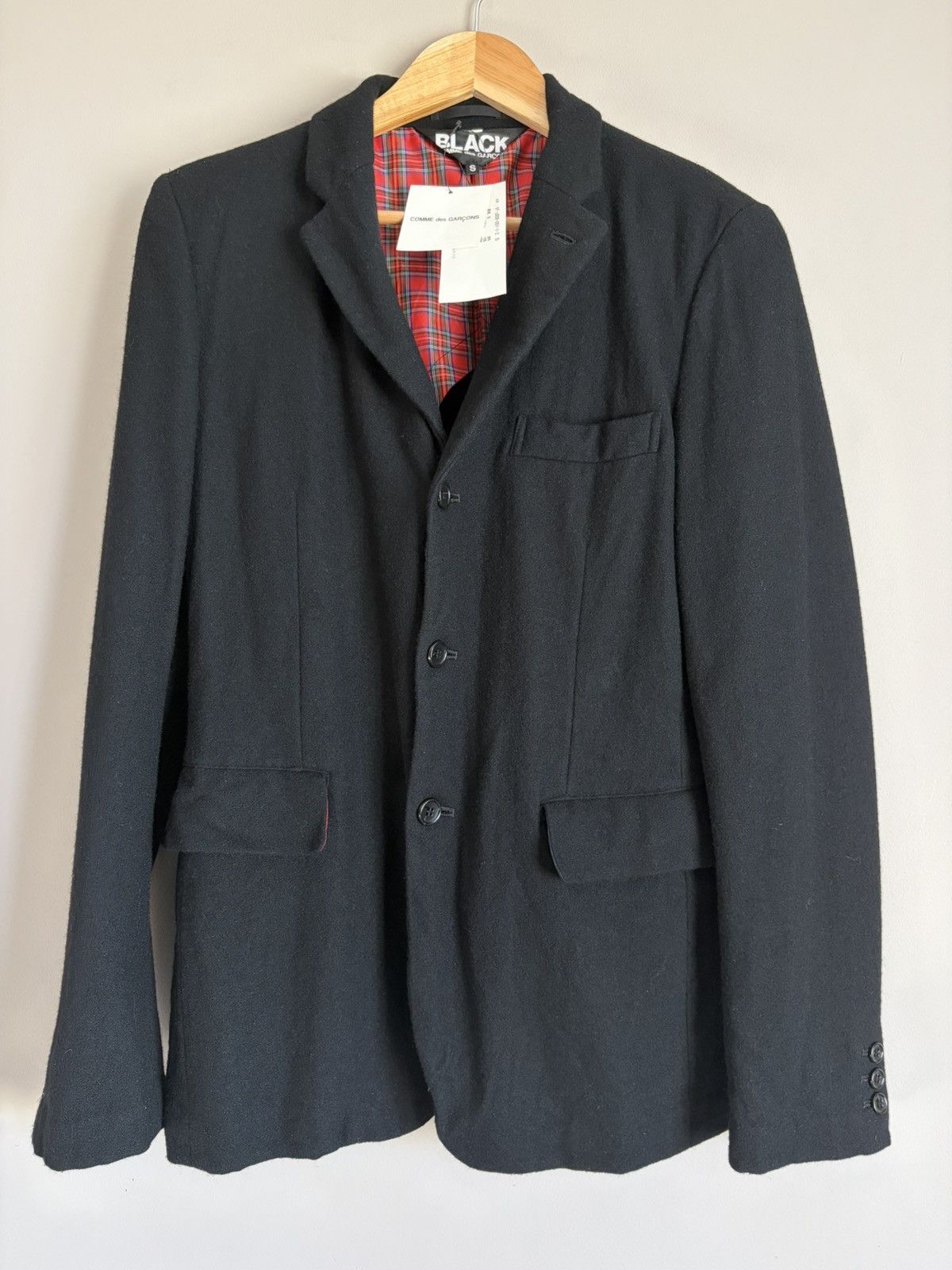 Comme des Garcons Black BLACK Comme des Garçons AD2010 Tartan-Lined Wool Jacket Size US S / EU 44-46 / 1 - 1 Thumbnail