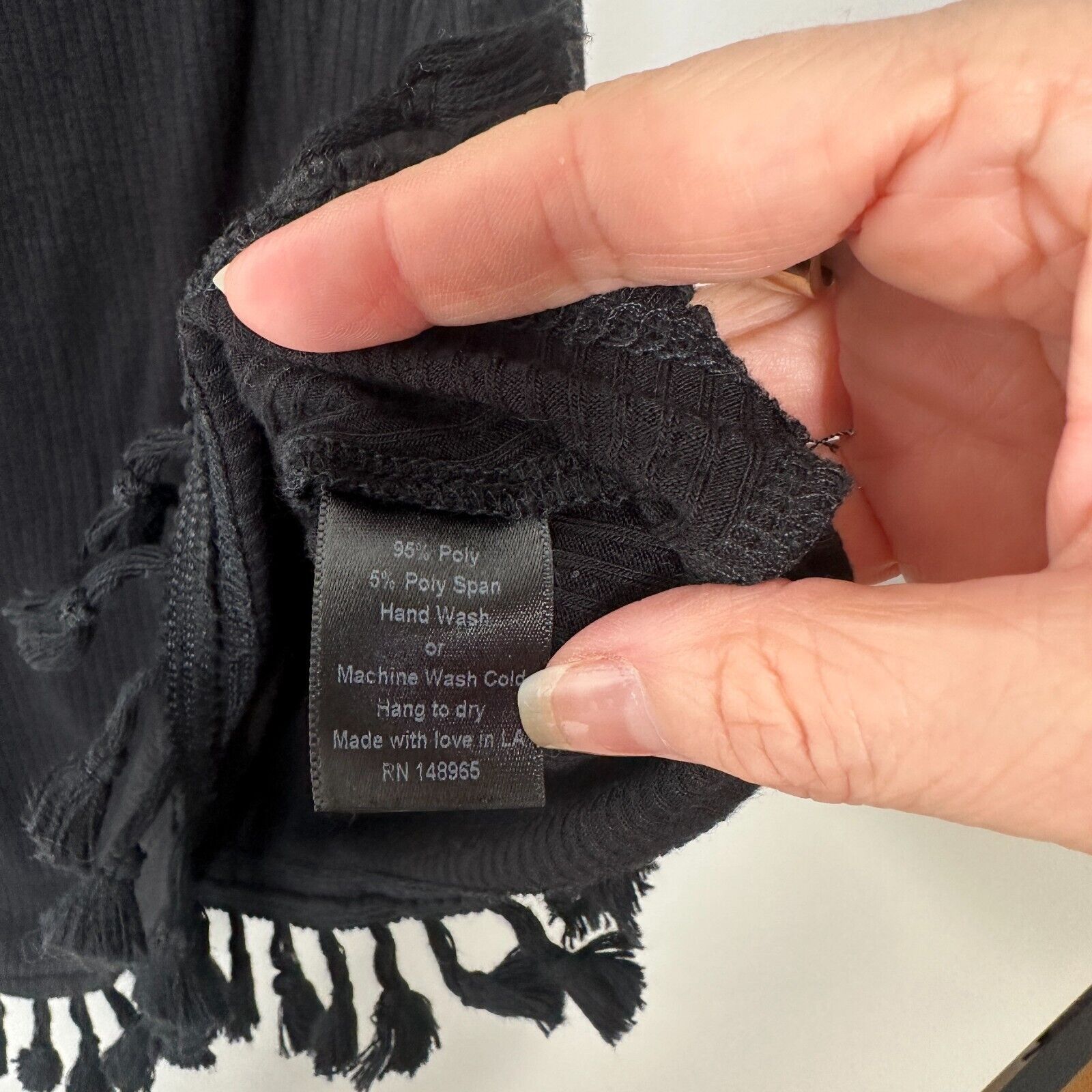 REVOLVE Revolve EastNWest Black Cabo Rib Tassel Off-Shoulder Mini S Size S / US 4 / IT 40 - 4 Thumbnail